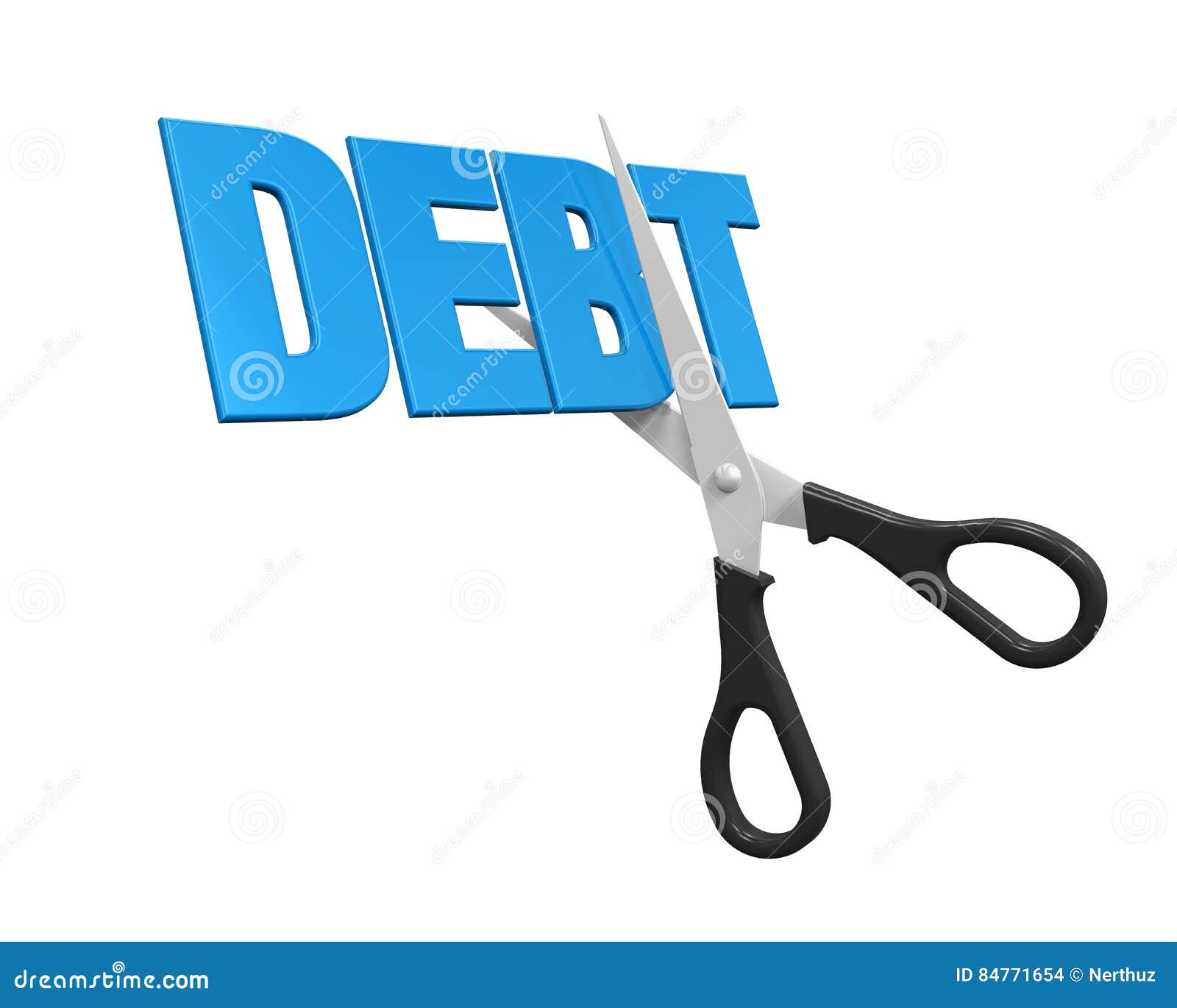 Debt Cuts Concept stock illustration. Illustration of recession 84771654