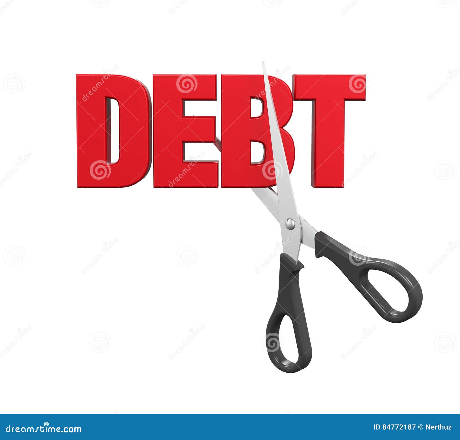 Debt Cuts Concept stock illustration. Illustration of drop 84772187