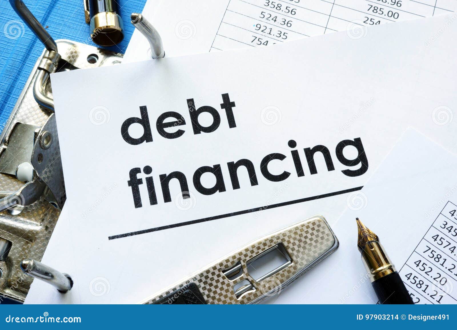 Debt financing document. stock photo. Image of budget 97903214