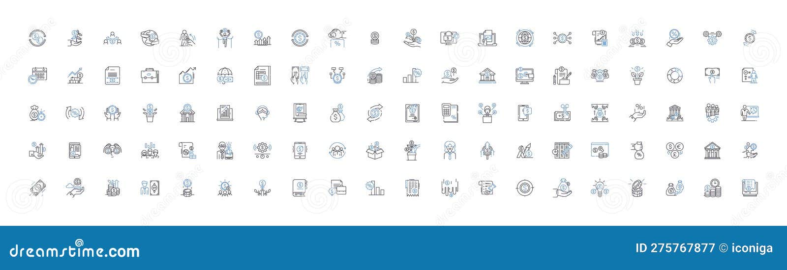 debt line icons collection. liability, arrears, default, bill, loan, due, repayment  and linear 