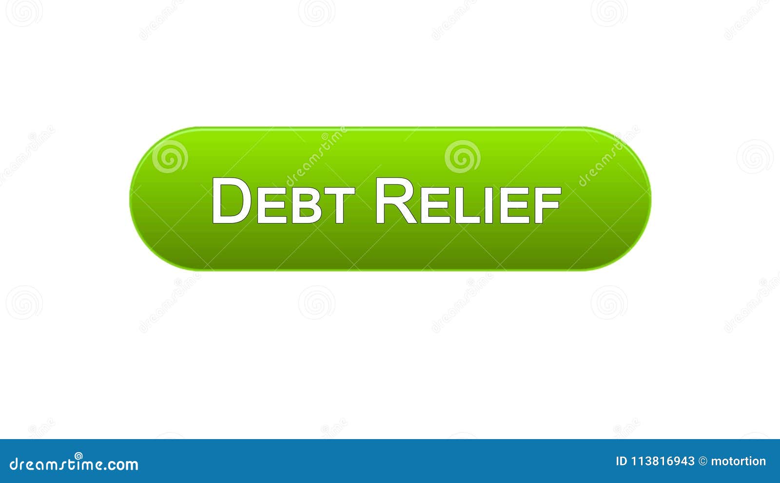 debt relief web interface button green color, credit counseling, business