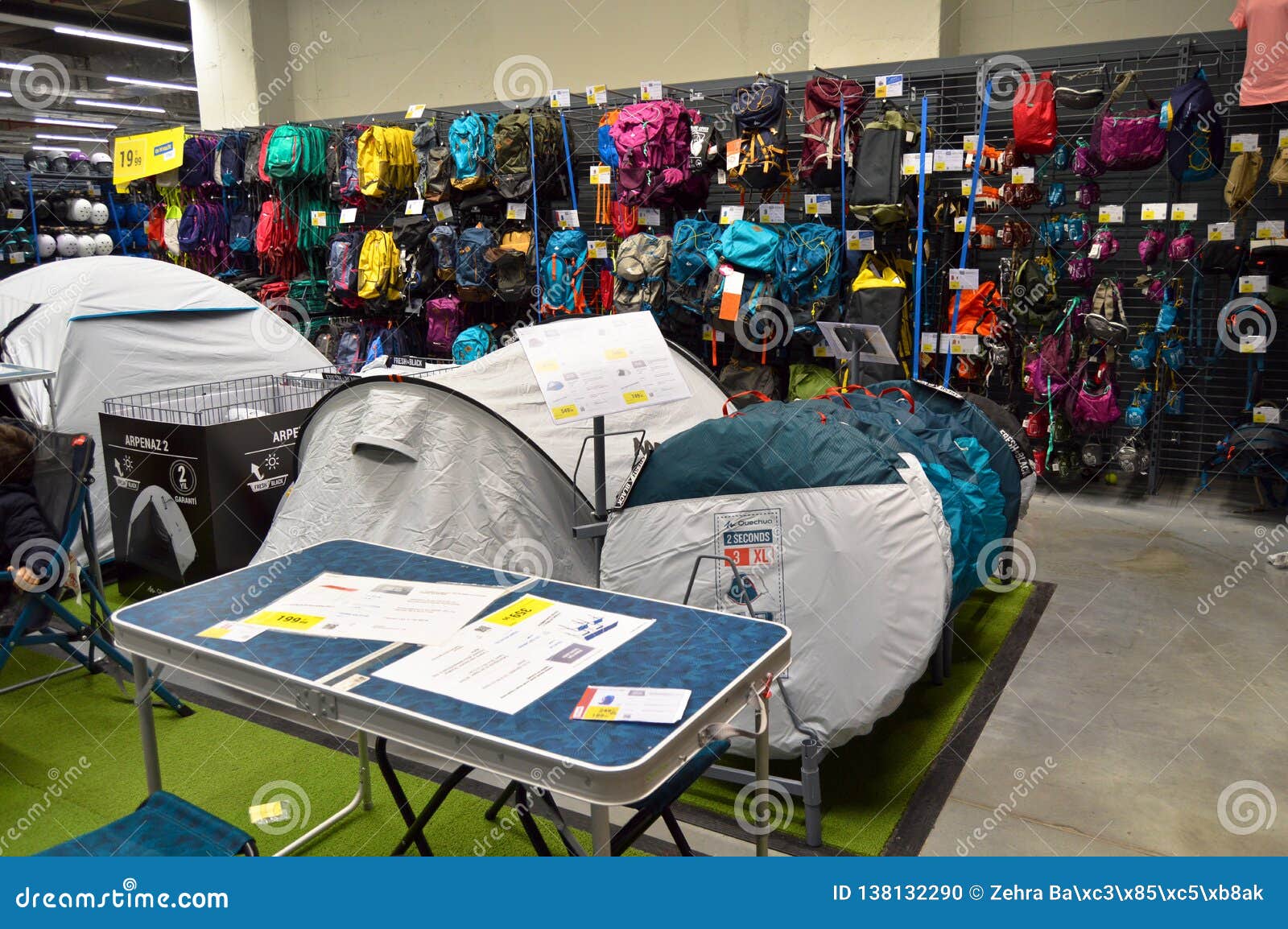 decathlon store sells materials related to 70 different sports camping supplies section editorial image image of mall backpack 138132290