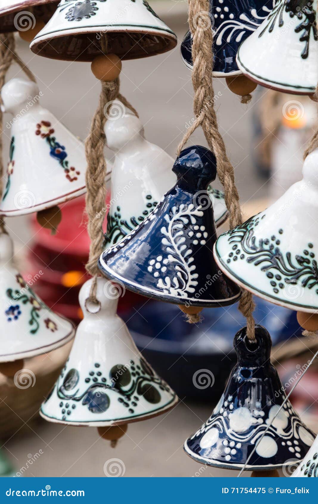 Deccorative ceramic bells stock image. Image of chimes 71754475