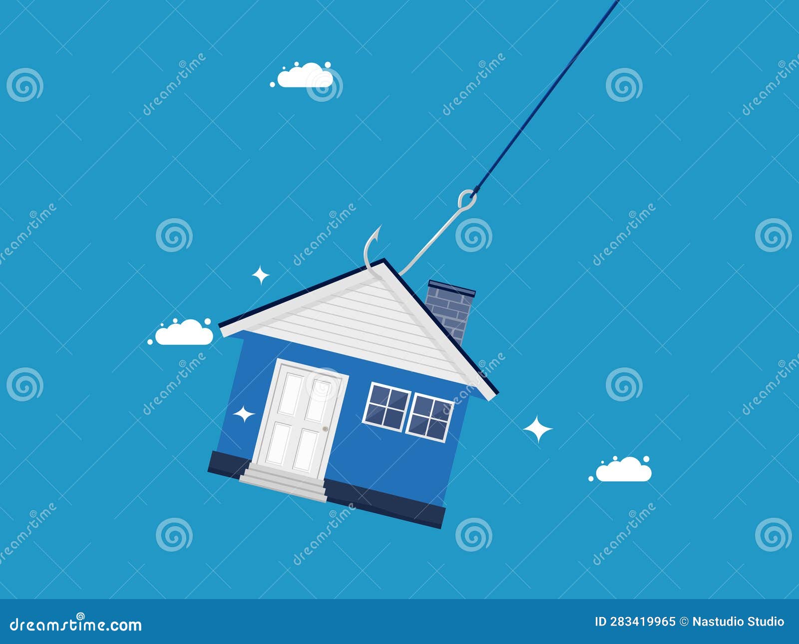 Deceive To Sell the House. the House is on the Hook Stock Vector ...