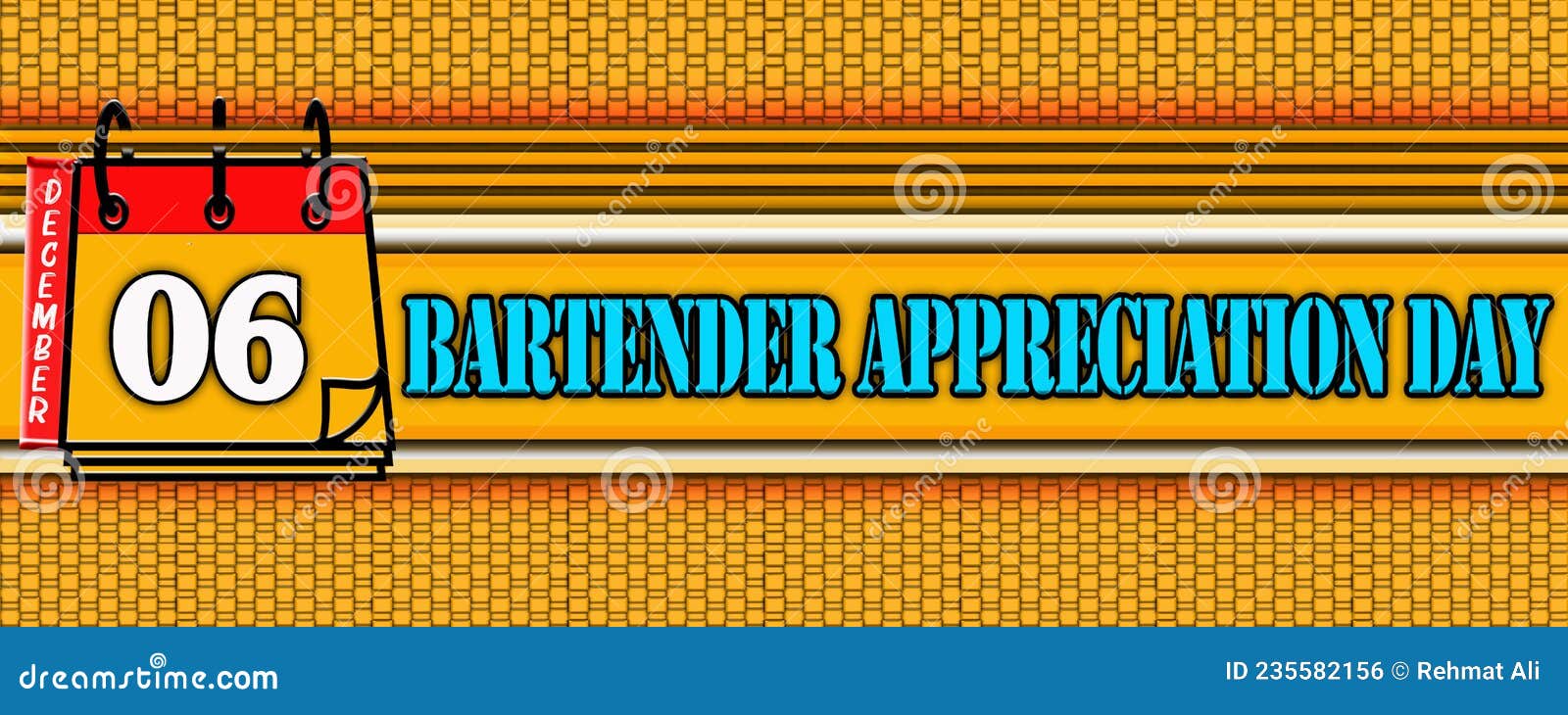 06 December, Bartender Appreciation Day, Neon Text Effect on Yellow