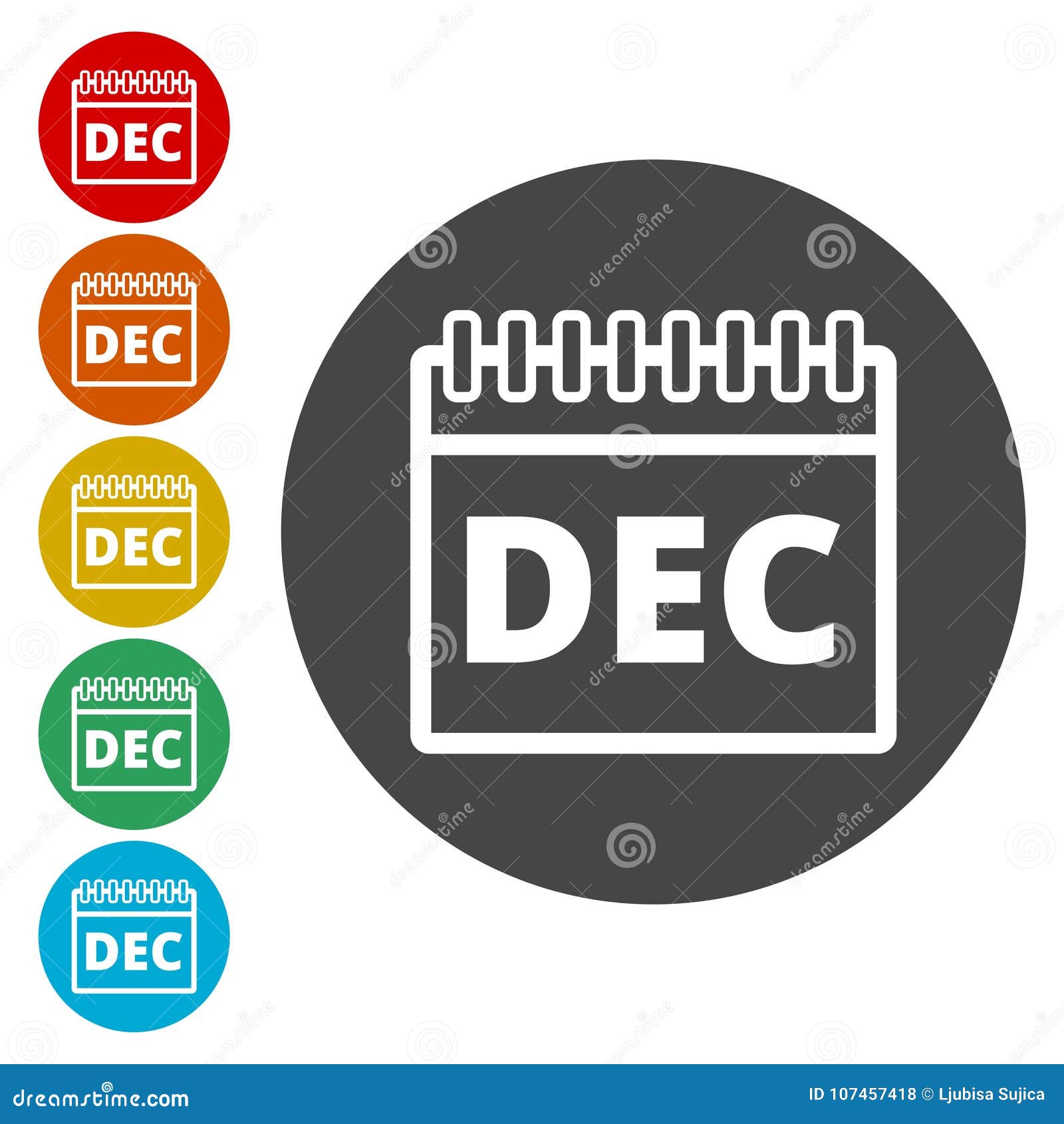 December Calendar Icon, Calendar Sign, December Month Symbol Stock