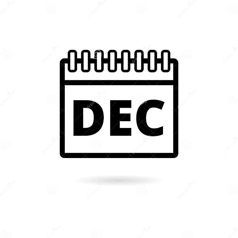 December Calendar Icon Calendar Sign December Month Symbol Stock