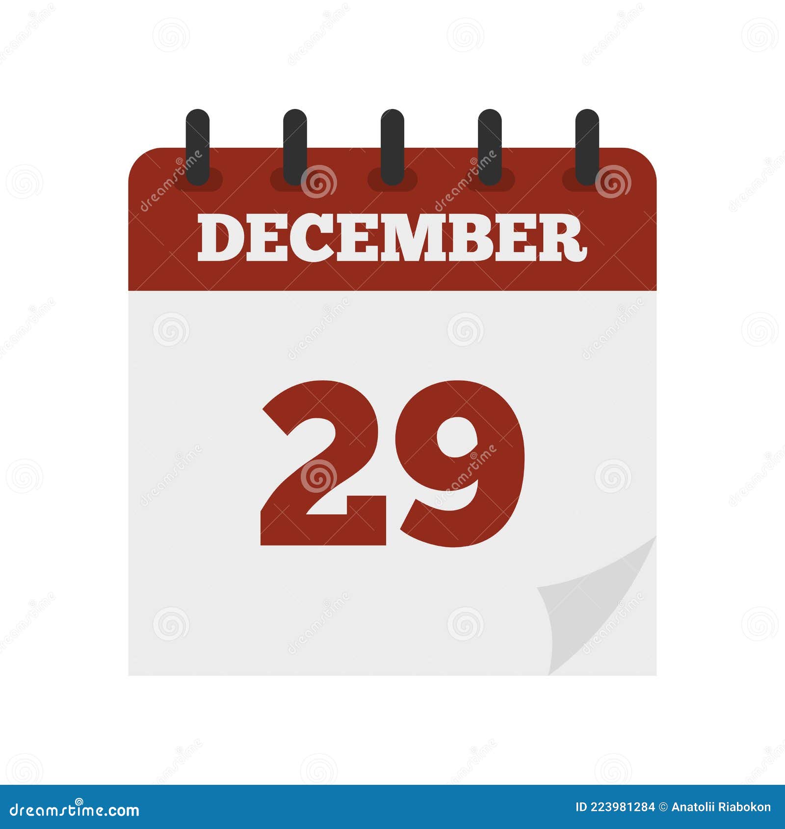 December Calendar Icon Flat Isolated Vector Stock Vector Illustration