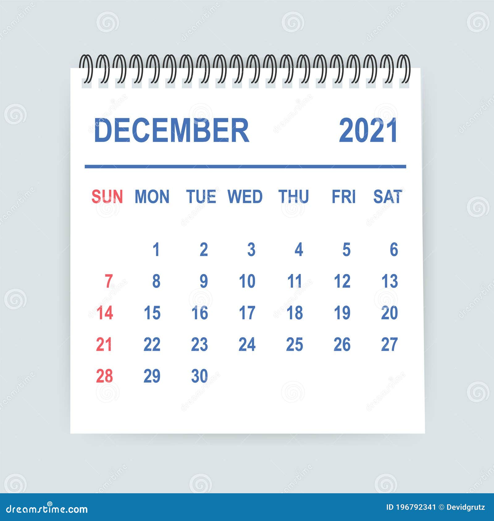 2021 calendar december