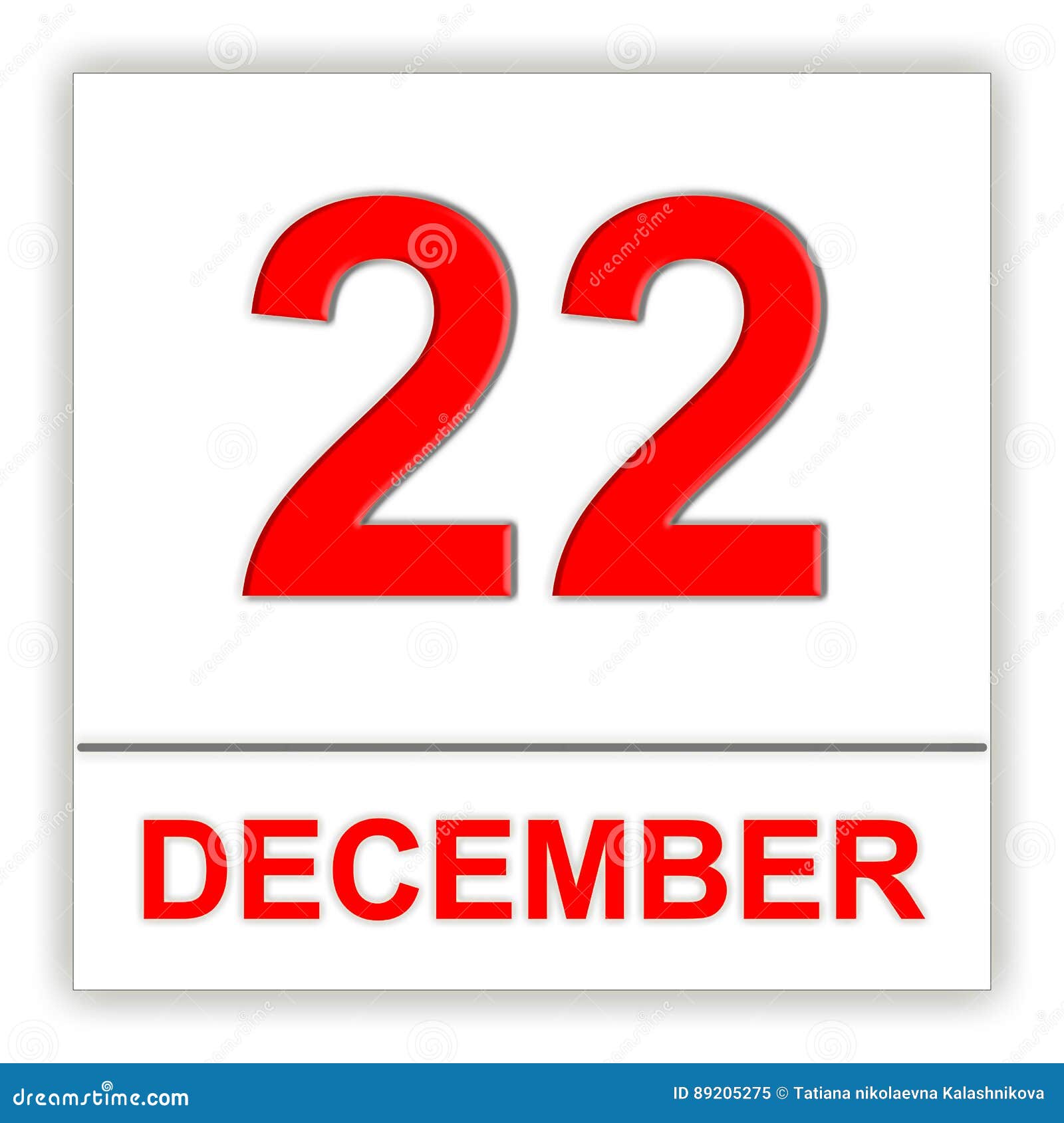 December 22. Day on the Calendar Stock Illustration Illustration of