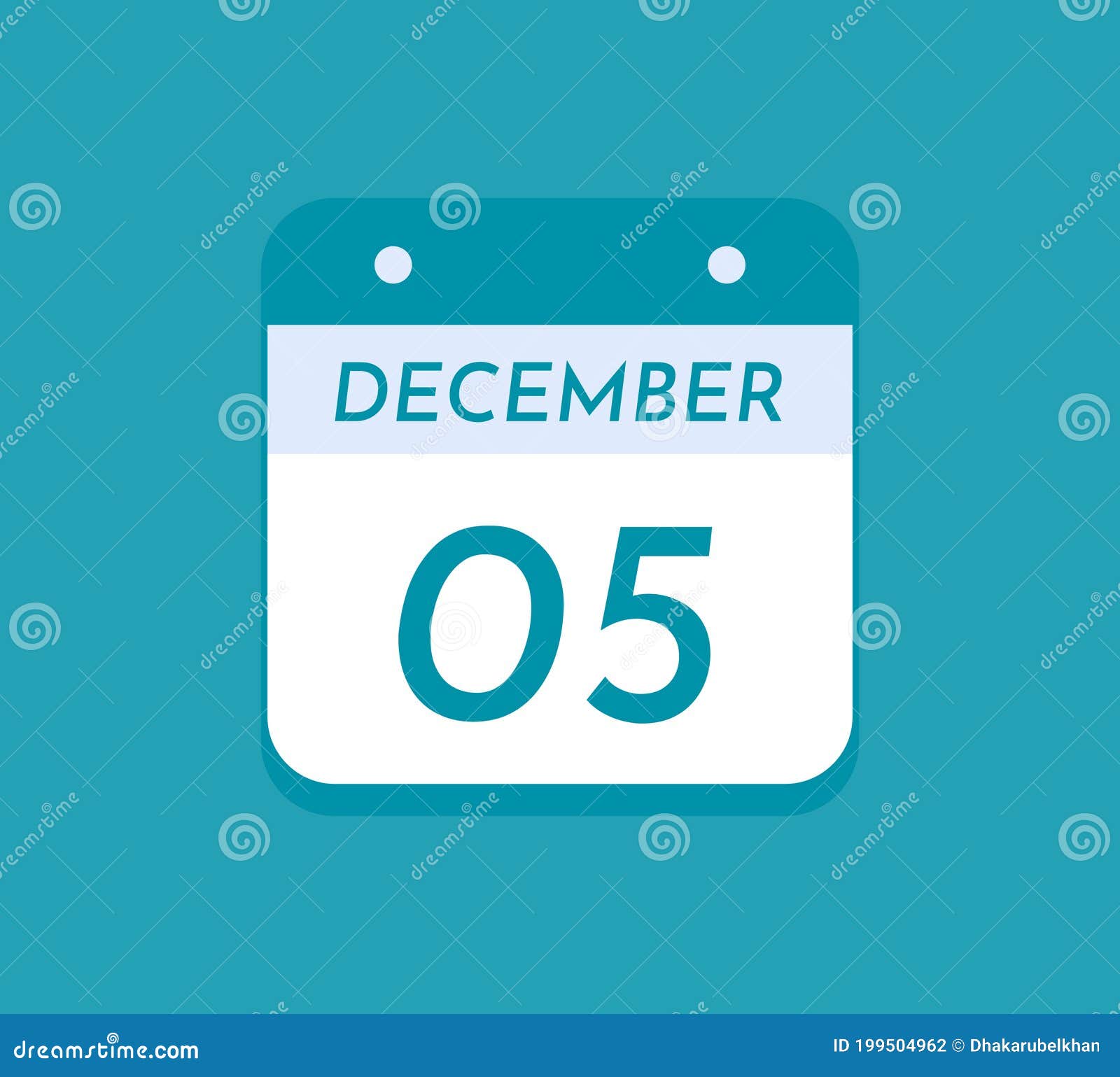 5 December Eén Dag Kalender, 5 Vector Illustratie - Illustration of achtergrond, organisator: