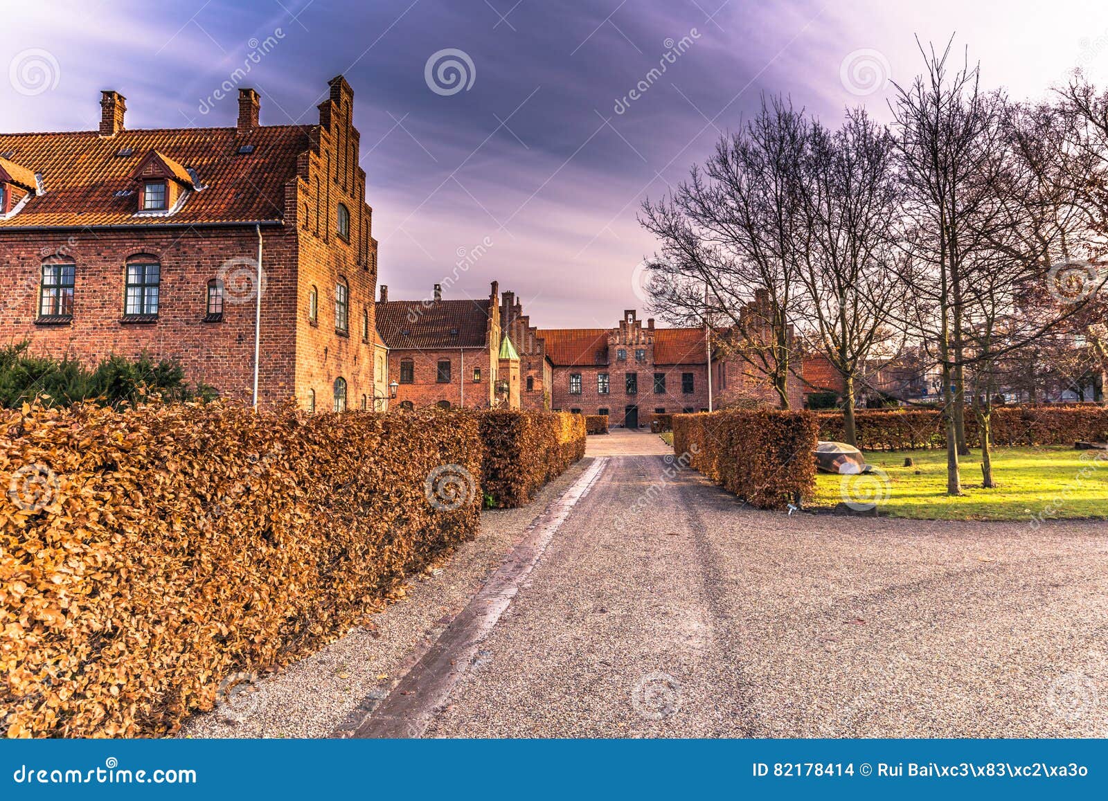 December 04, 2016 Red Brick Old Houses of Roskilde, Denmark Editorial