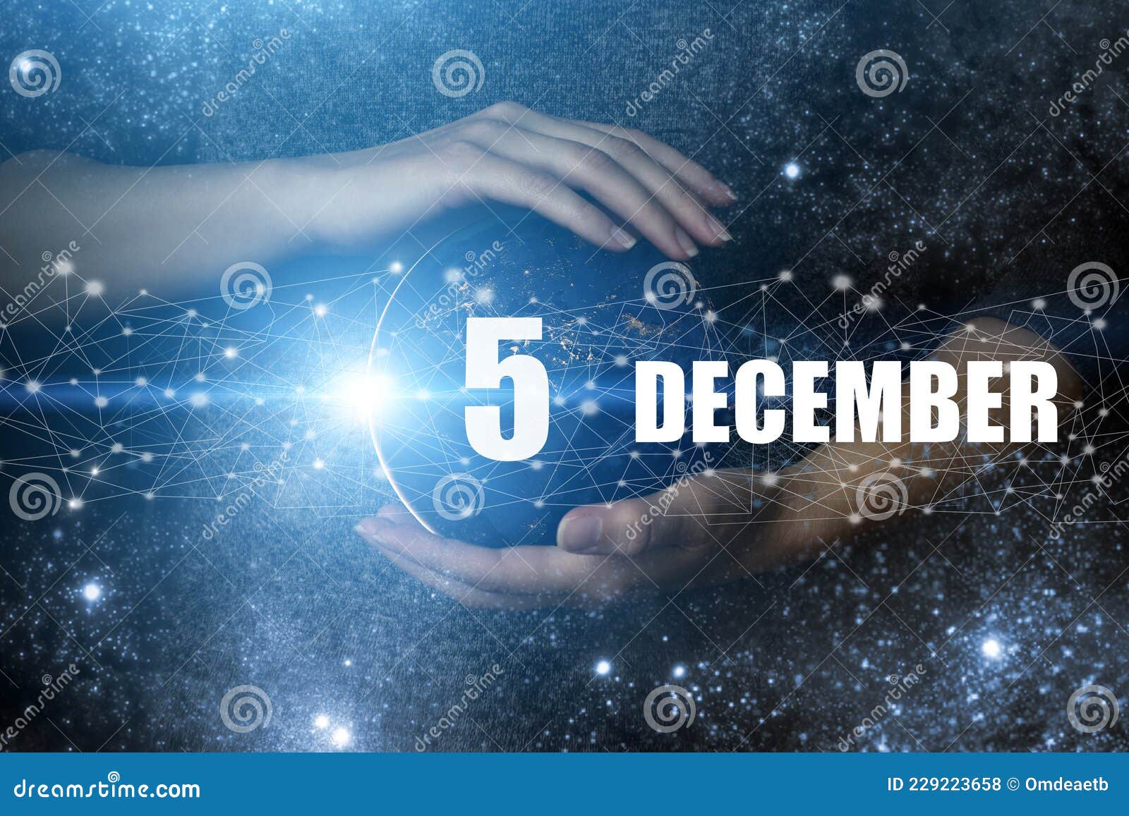 December 5th. Day 5 of Month, Calendar Date. Human Holding in Hands