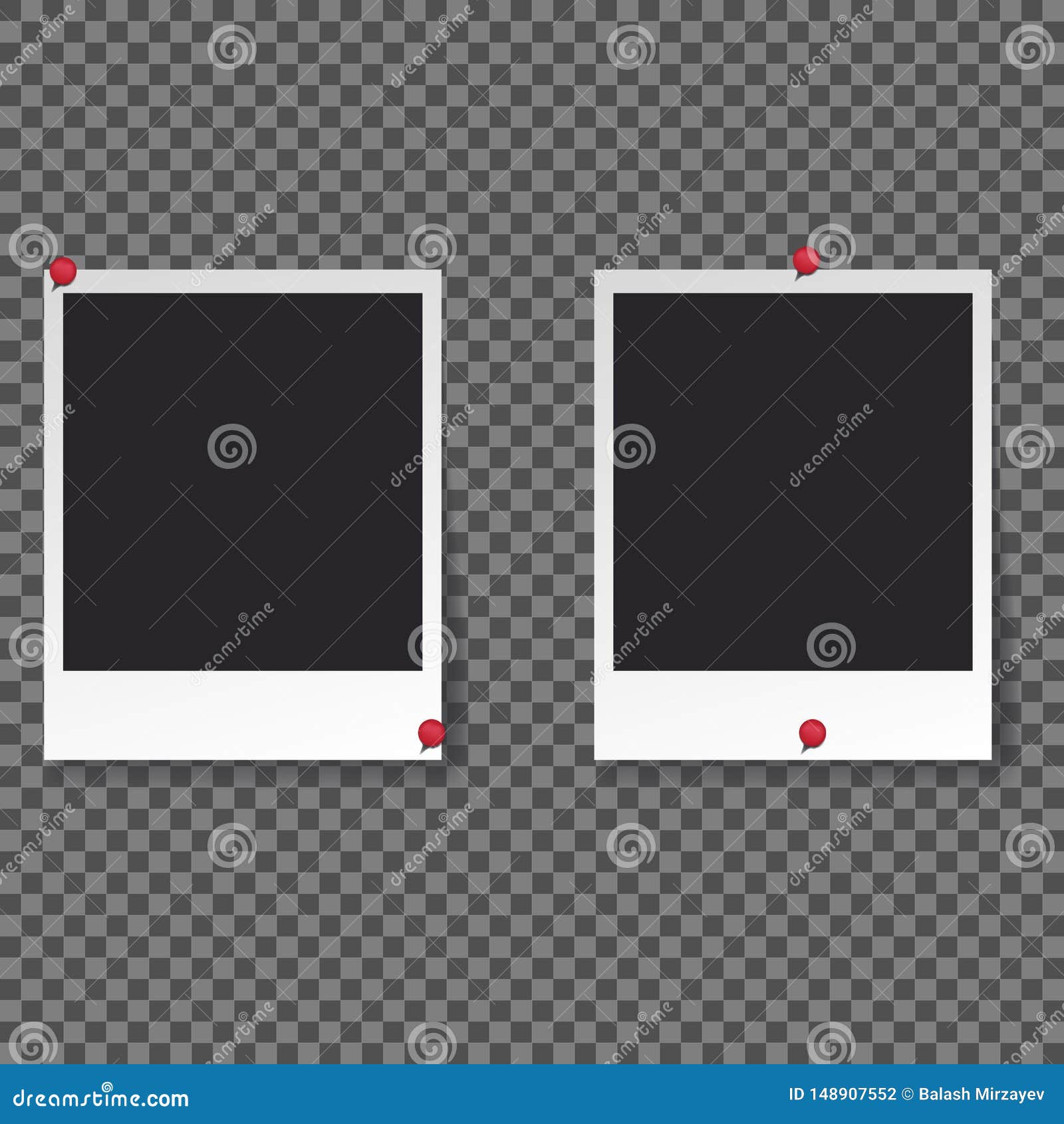 Download Polaroid Black Blank Photo Mockup Set. Stock Vector ...