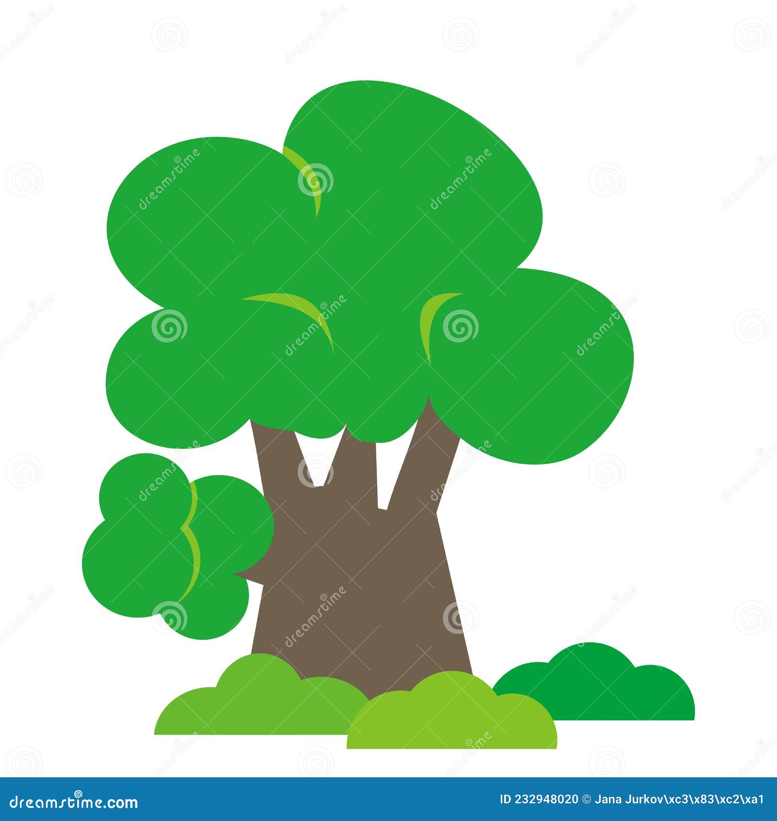 deciduous tree, conceptual colored  ,eps.