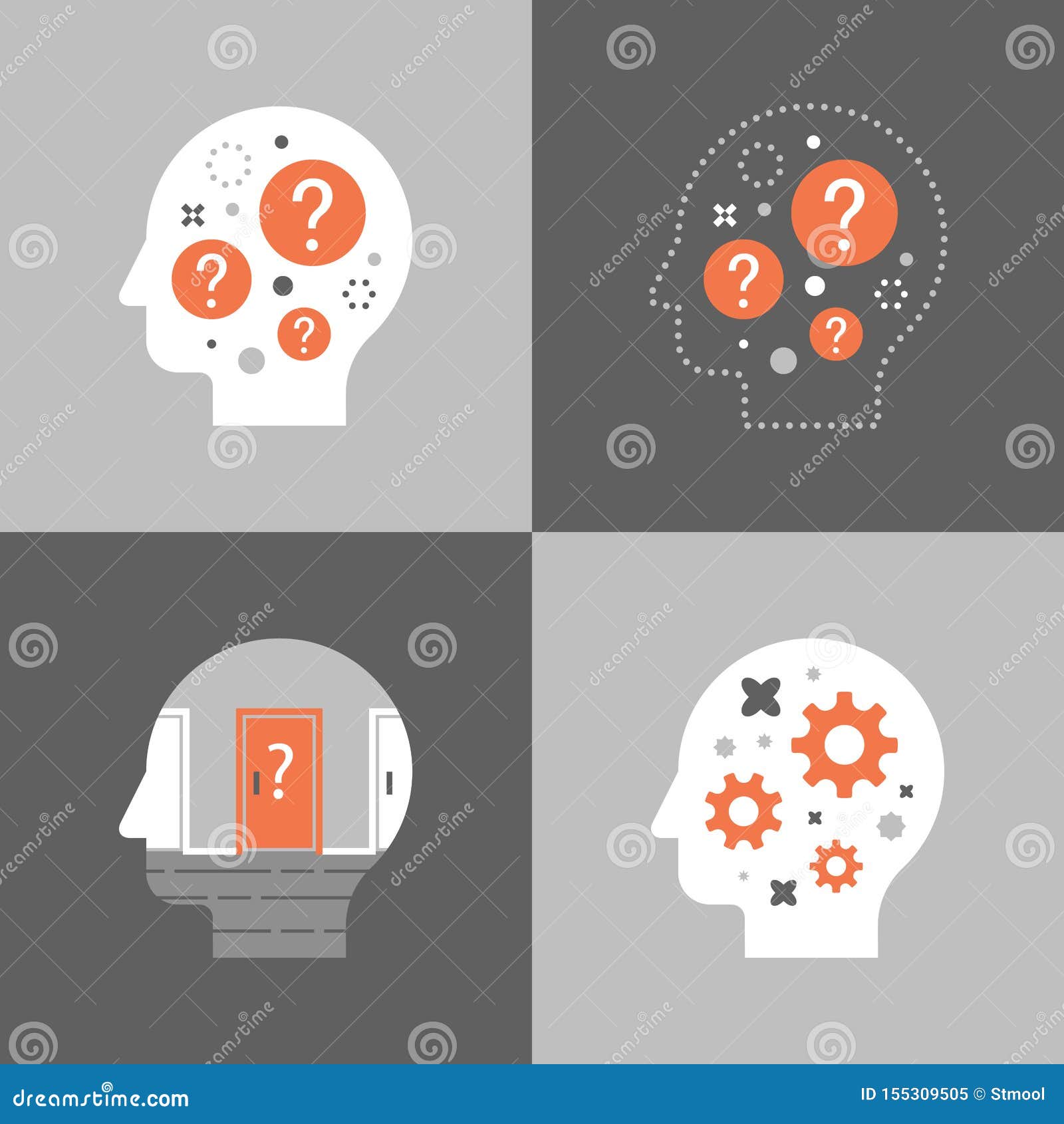 decision making, critical thinking, brainstorm concept, psychology or psychiatry