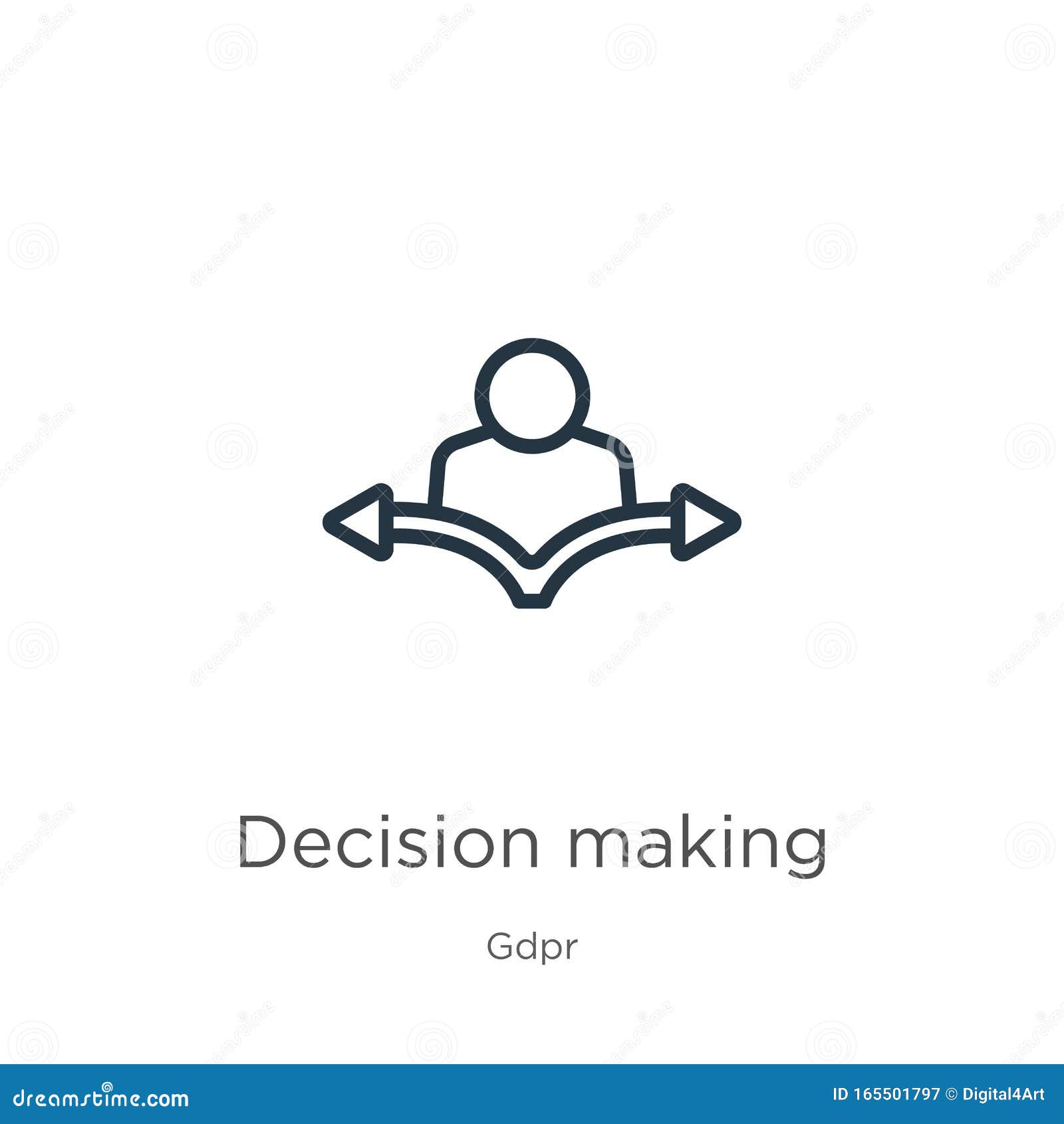 Decision Making Icon. Thin Linear Decision Making Outline Icon Isolated on  White Background from Gdpr Collection Stock Vector - Illustration of mark,  management: 165501797, image size:1600x1690