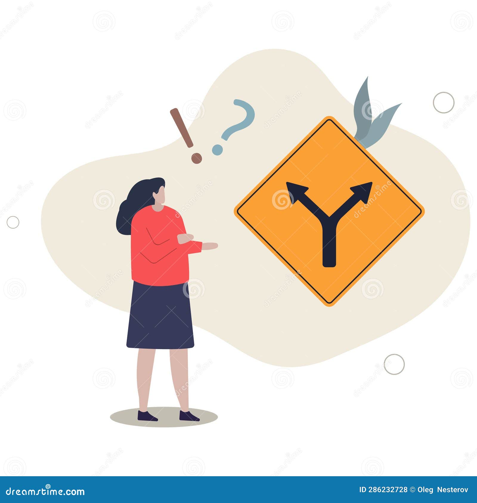 decision to choose pathway, alternative or choice, deciding career path, determination or thinking to find solution concept.flat