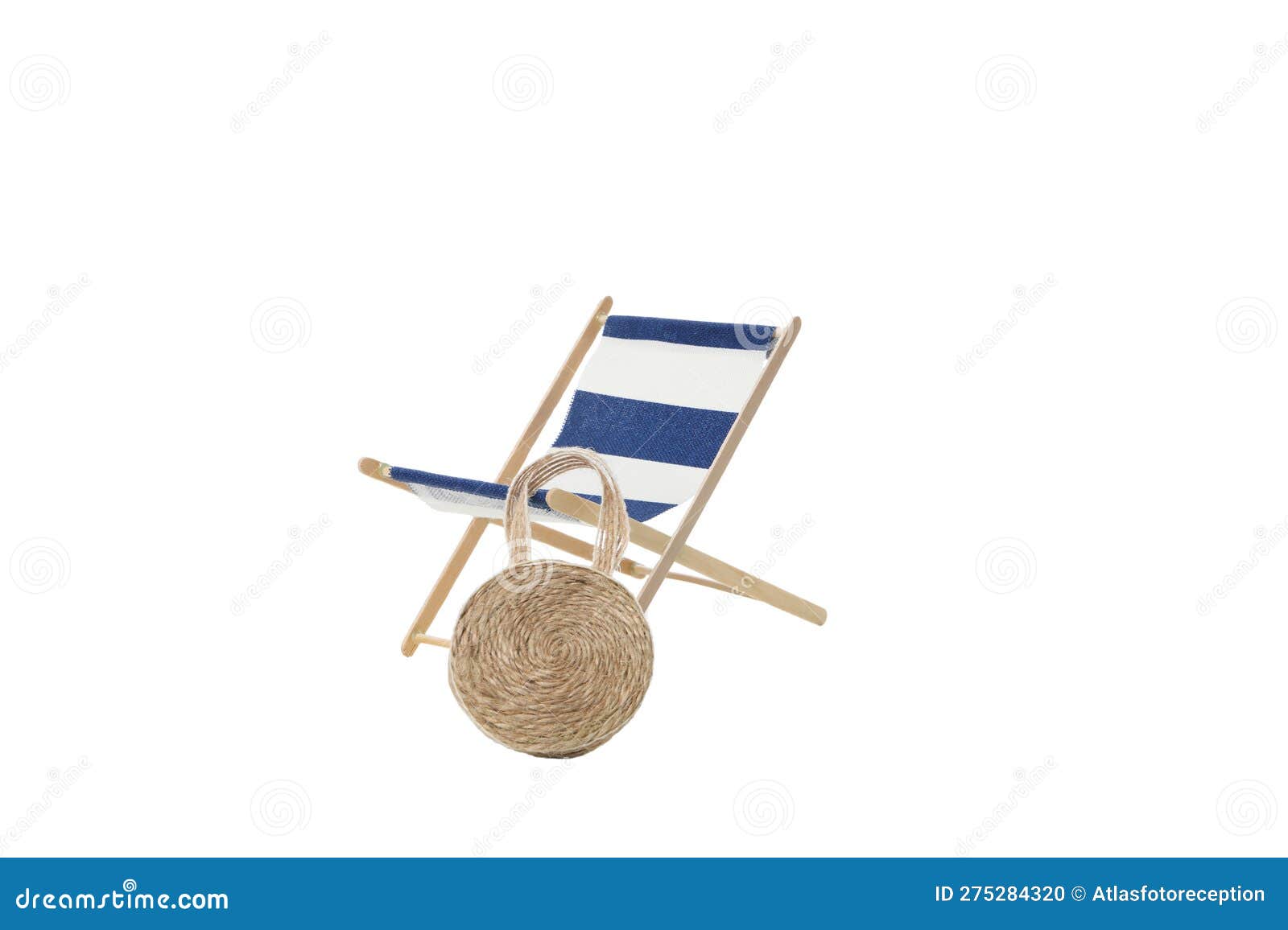 Deck Chair with Bag Isolated on White Background Stock Photo Image of