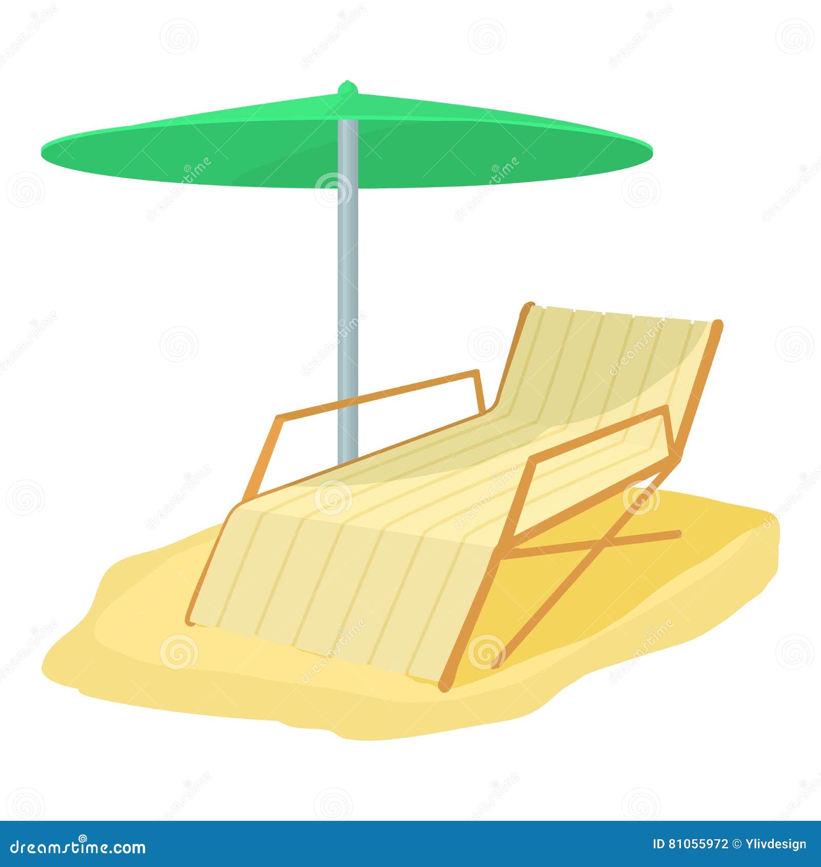 Deck Chair Icon, Cartoon Style Stock Vector Illustration of beach, lounge 81055972