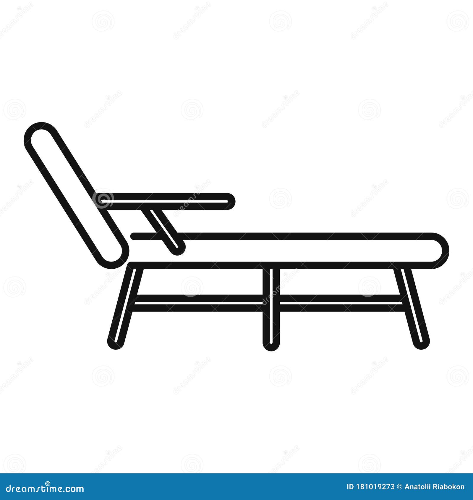 Deck Chair Icon, Outline Style Stock Vector - Illustration of ...