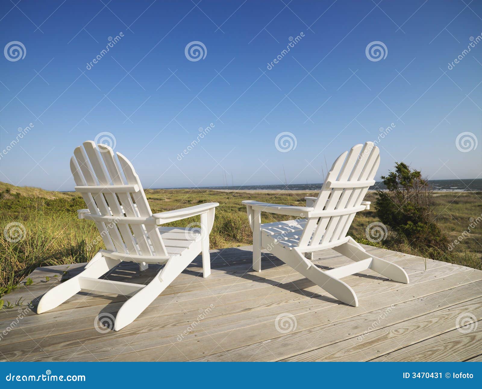 Deck Chairs At Beach. Stock Image - Image: 3470431