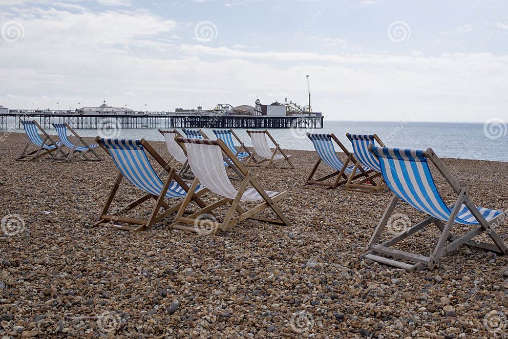 Deck Chairs on Brighton Beach Stock Photo Image of california, southeast 70352934