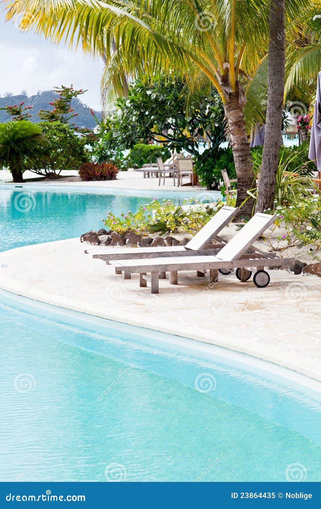 Deck chairs by the pool stock image. Image of rest, clean 23864435