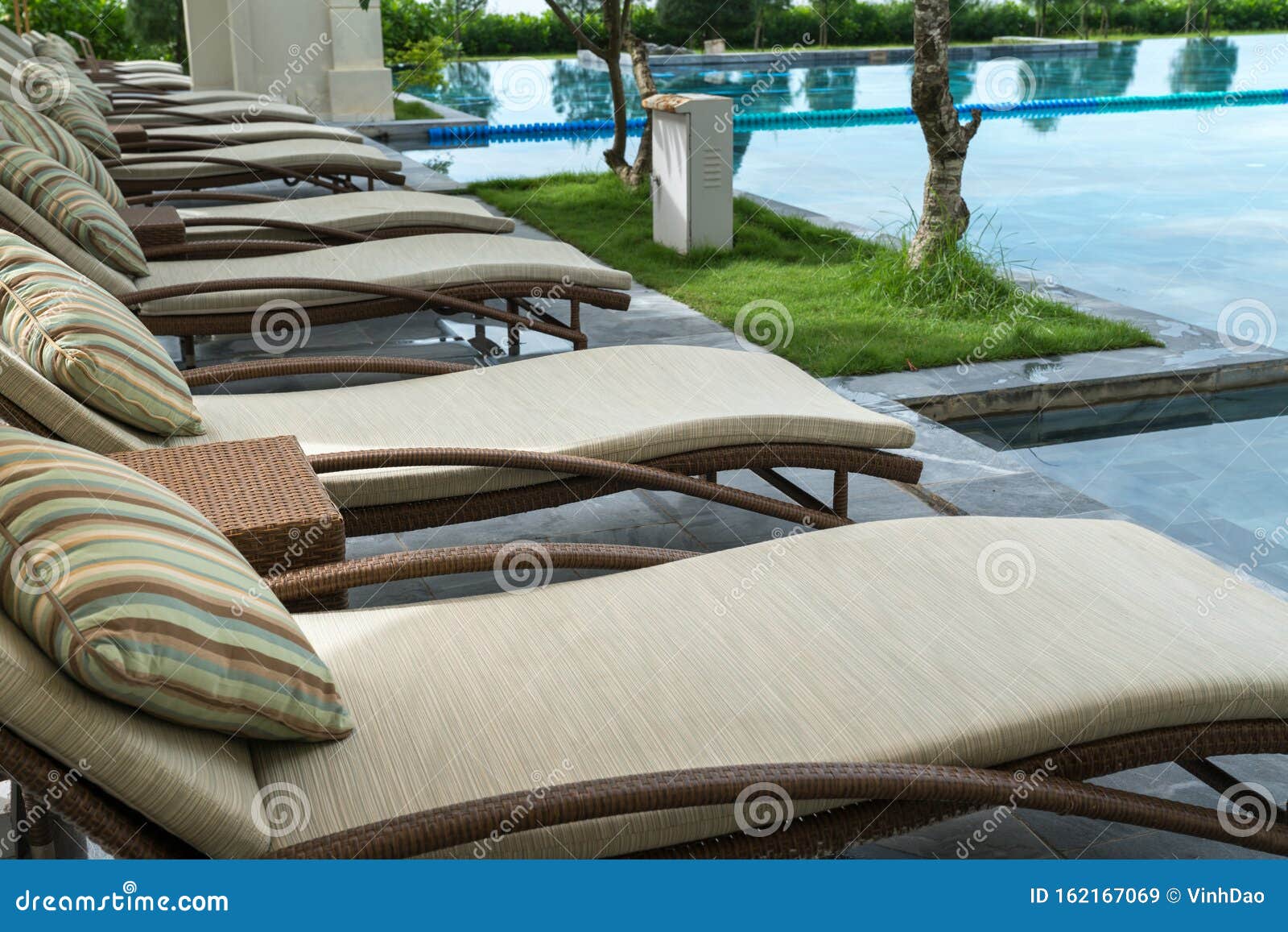 Deck Chairs by the Pool in Resort Stock Image Image of holiday