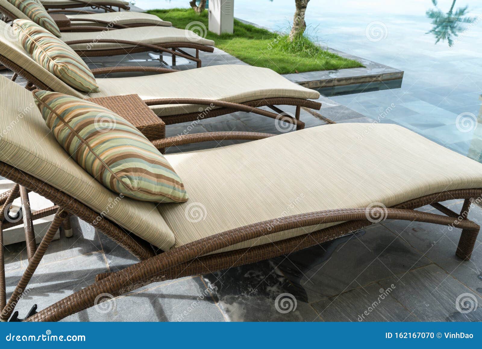 Deck Chairs by the Pool in Resort Stock Photo Image of travel, relax