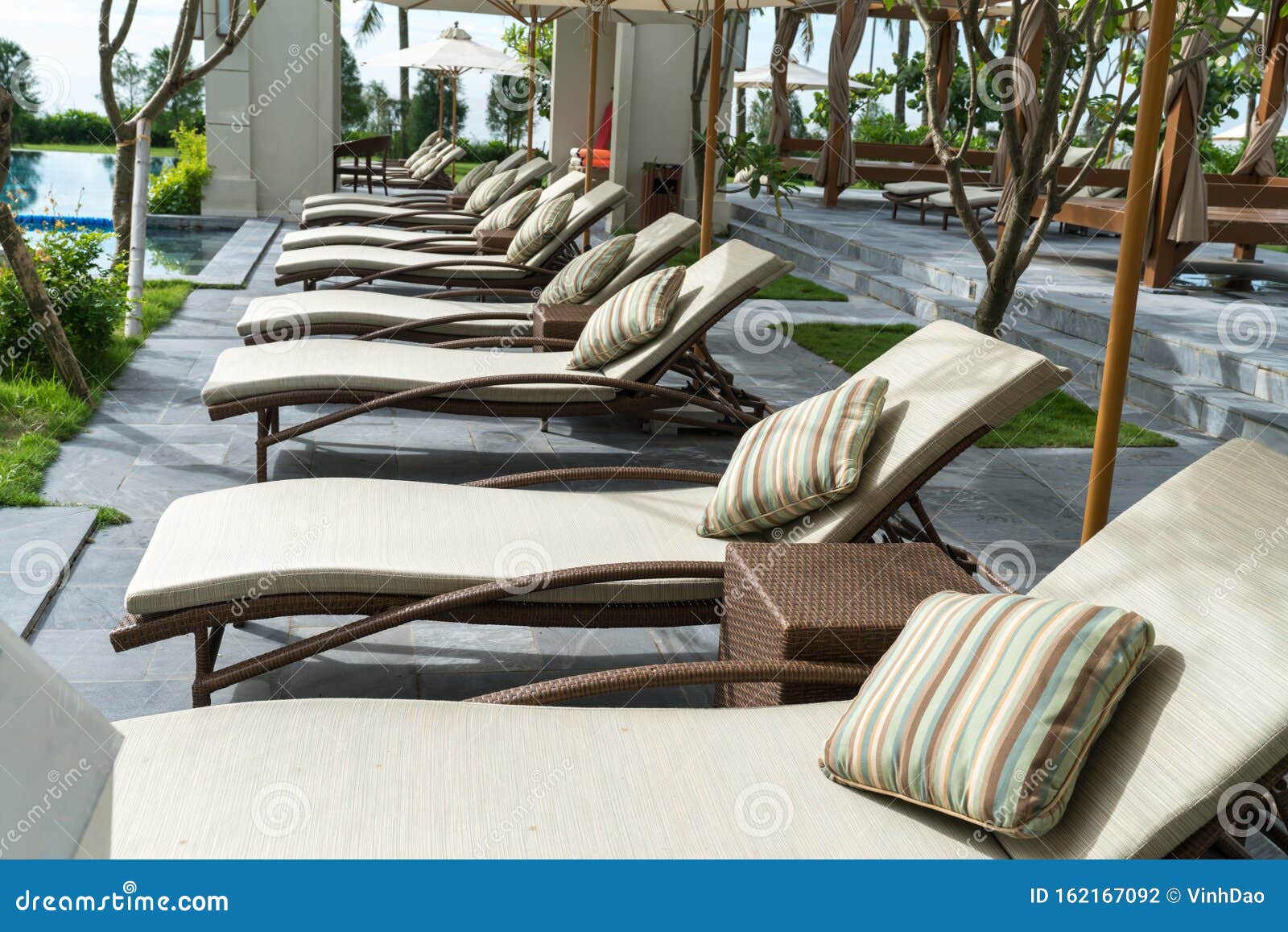 Deck Chairs by the Pool in Resort Stock Photo Image of tourism