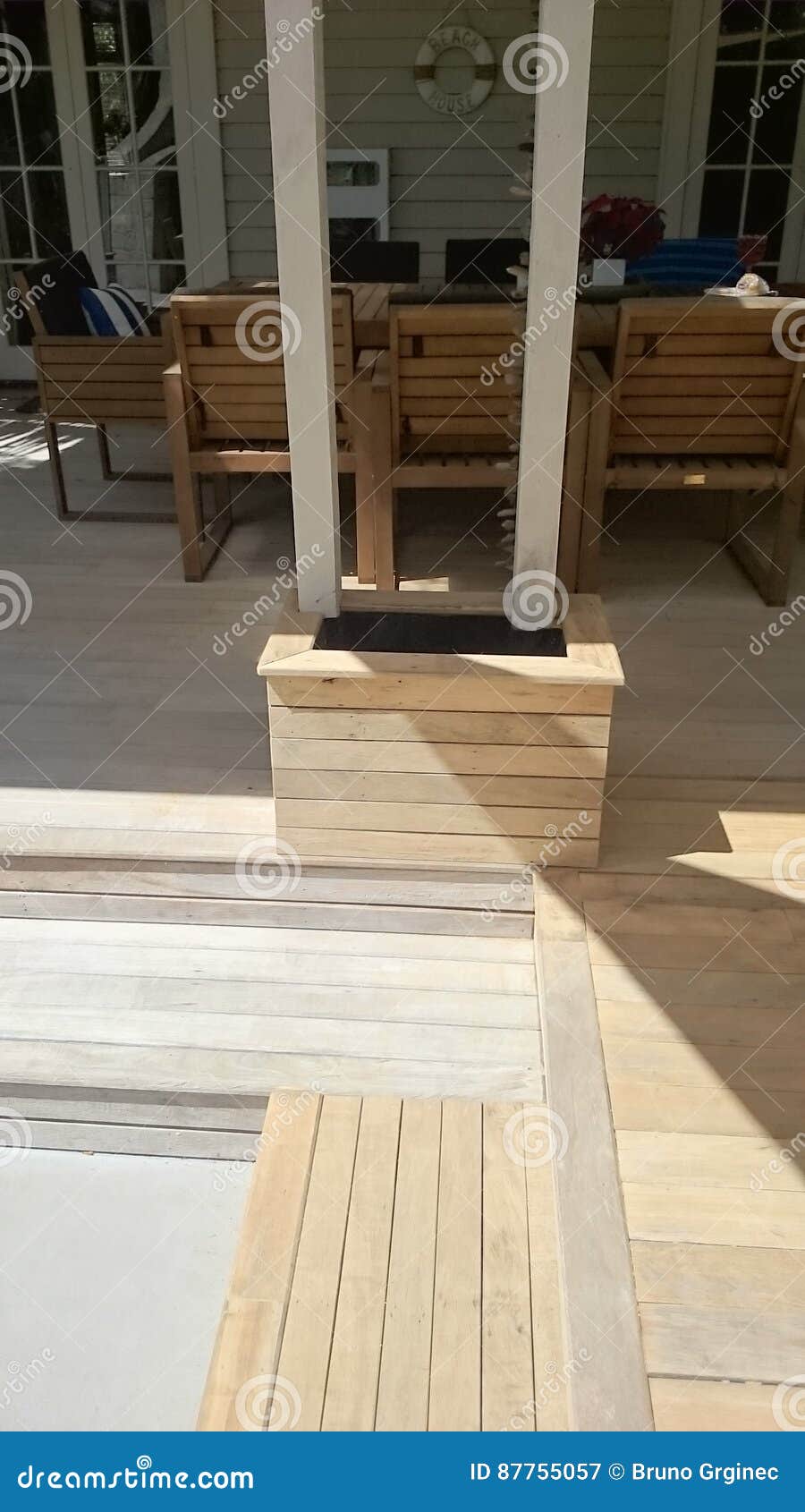 Deck Stock Image Image Of Boxes Plywood Floor Table 87755057