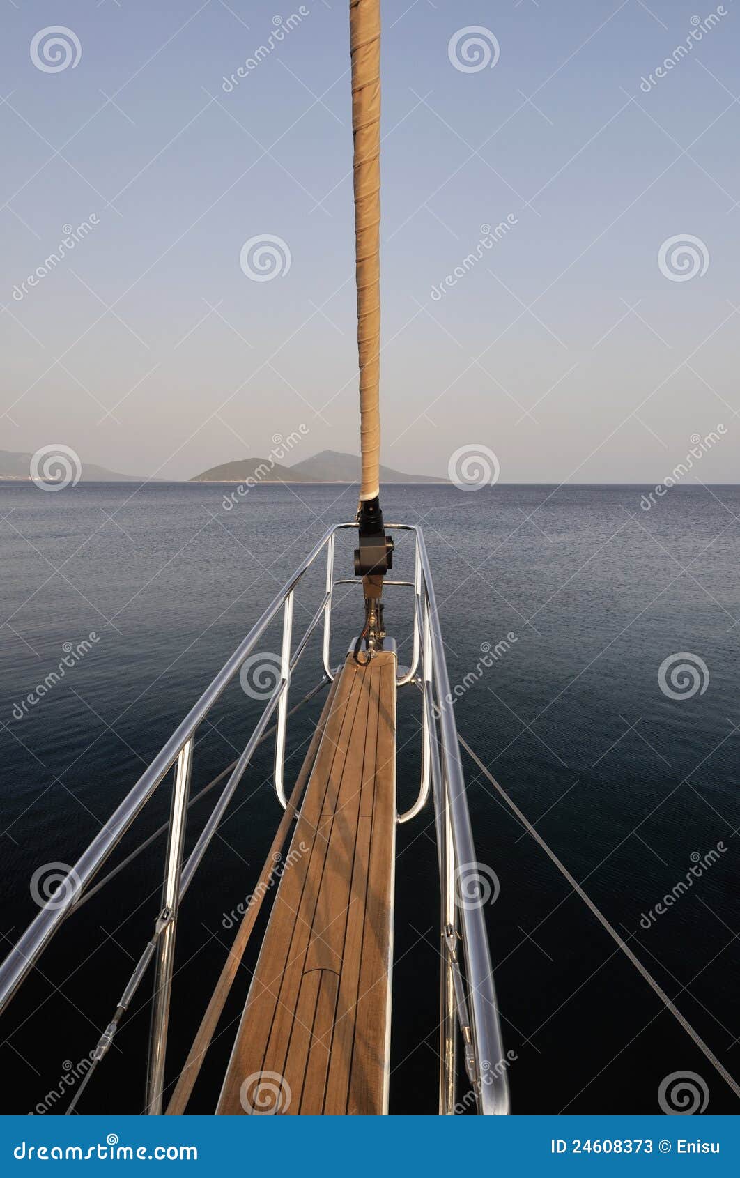 Deck of sailboat stock image. Image of mediterranean ...