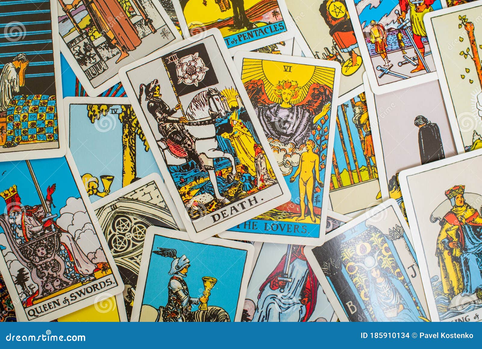 A Deck of Tarot Cards. Fortune Telling, Prediction. Magic. Stock Photo