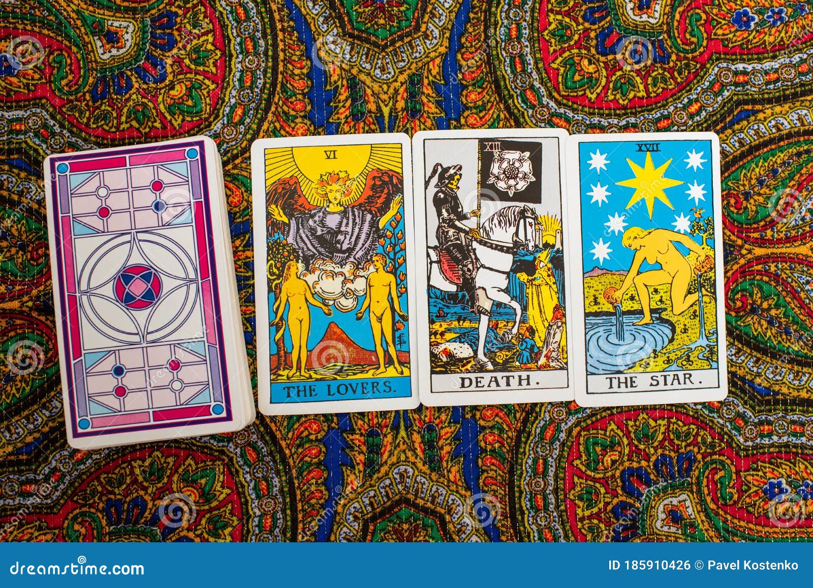 A Deck of Tarot Cards. Fortune Telling, Prediction. Magic. Stock Photo