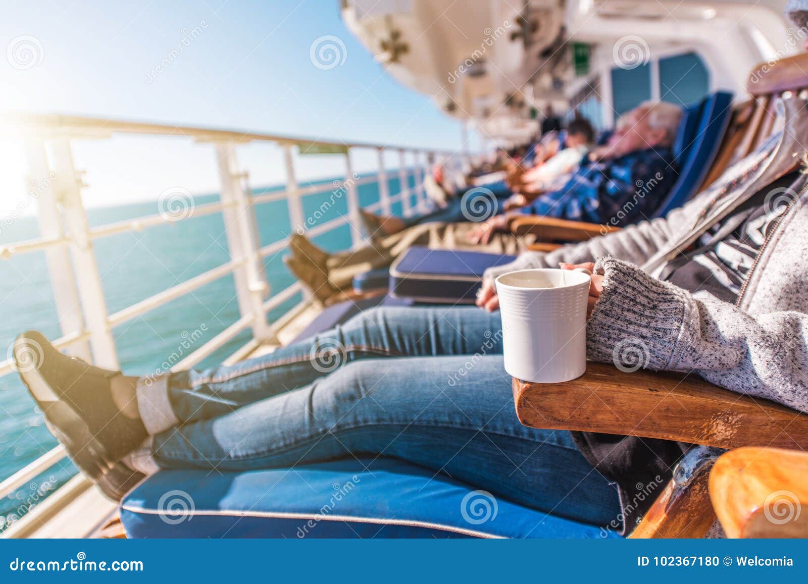deckchairs cruise ship relax