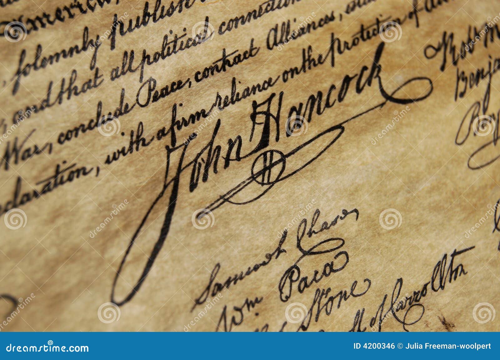 Declaration of Independence Stock Photo Image of rebellion, fathers 4200346