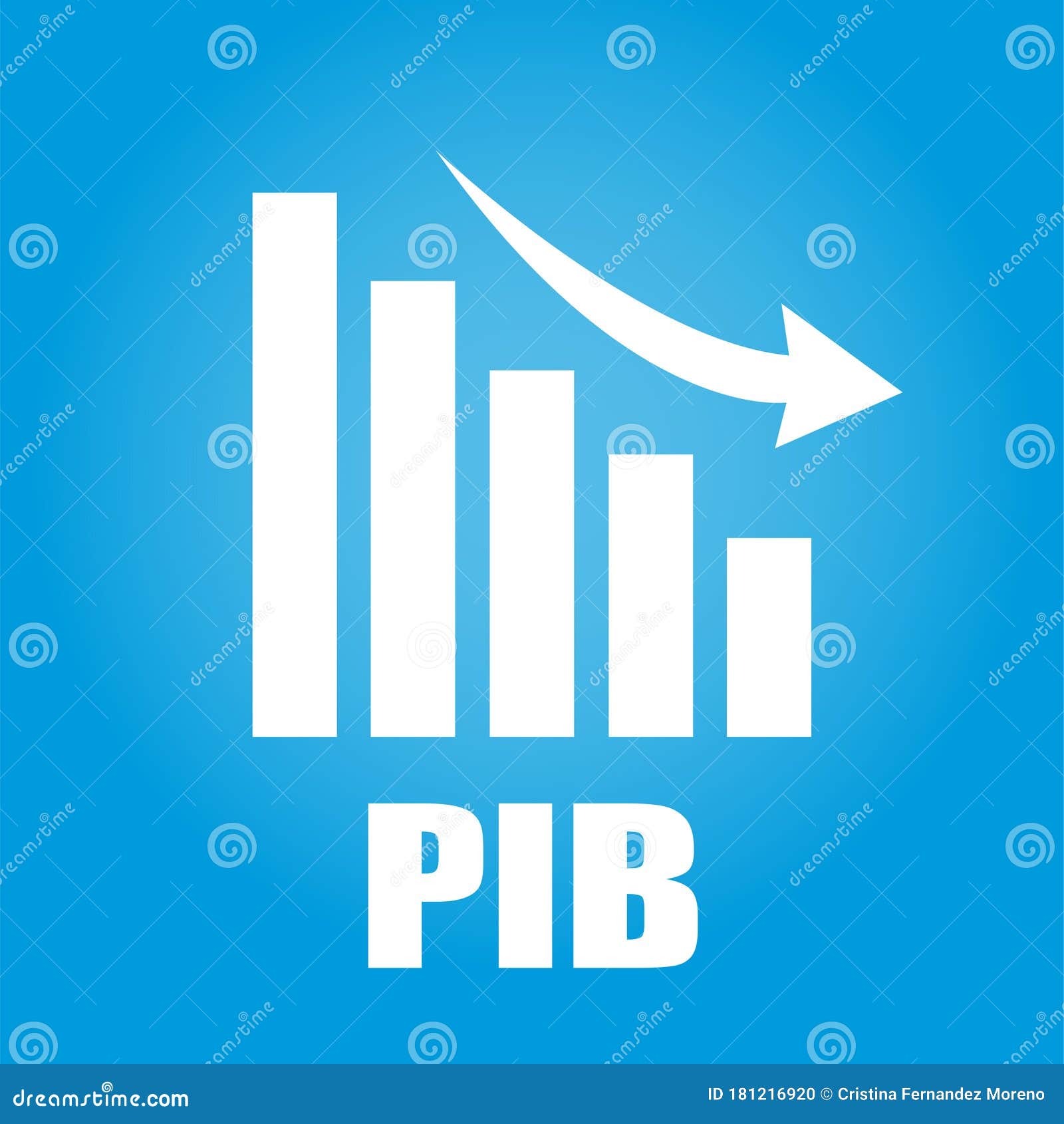 Decline And Decrease Of Pib Failure And Breakdown Of Economy Stock Illustration Illustration Of Decline Economic