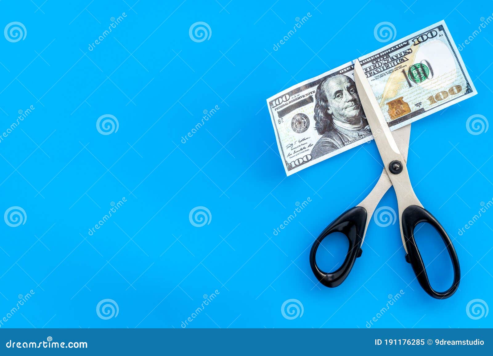 Decline of Dollar Exchange Rate. Scissors Cut Dollars Banknote Stock Image Image of investment
