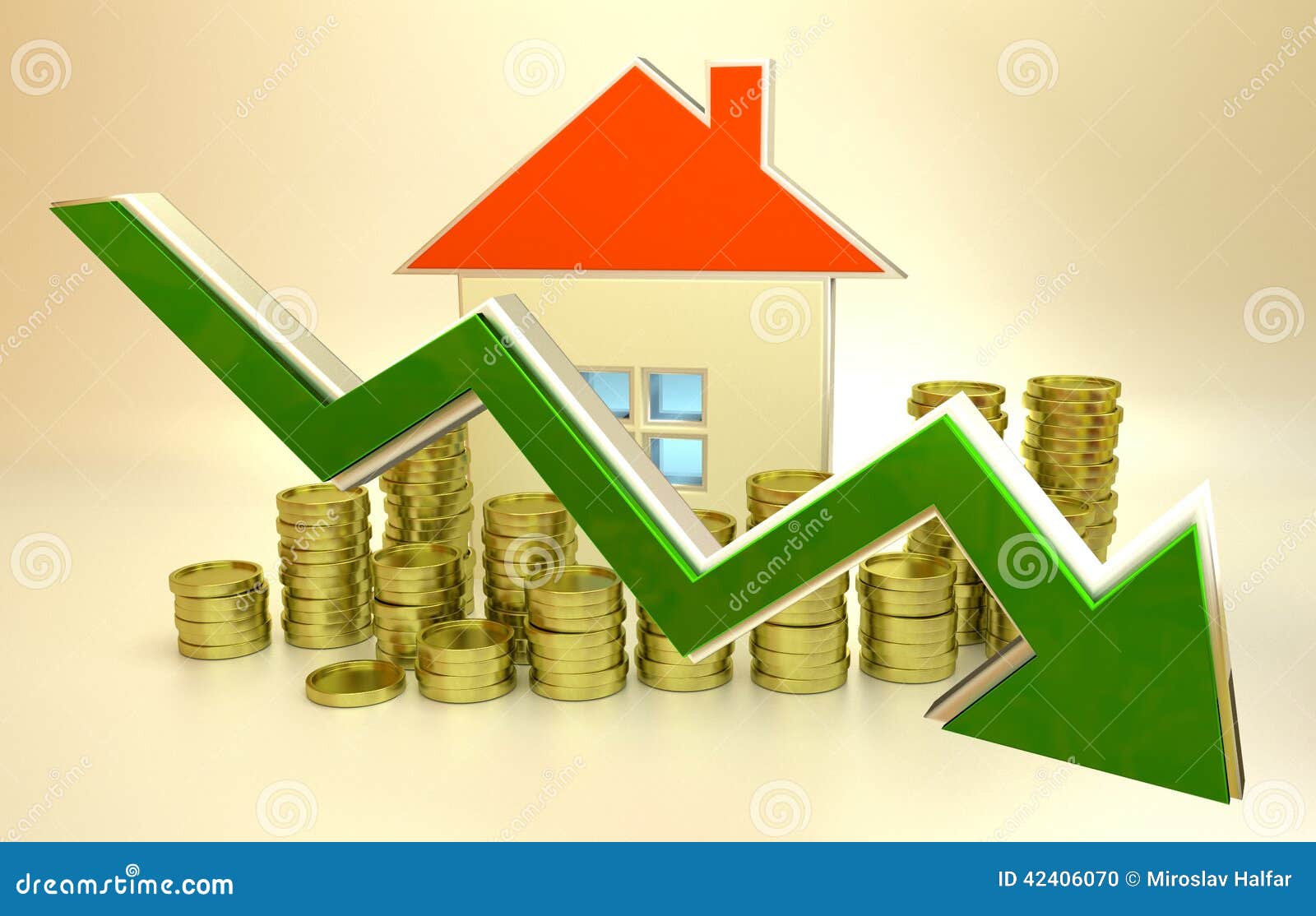 Declining Real Estate Prices Stock Illustration Illustration of graph