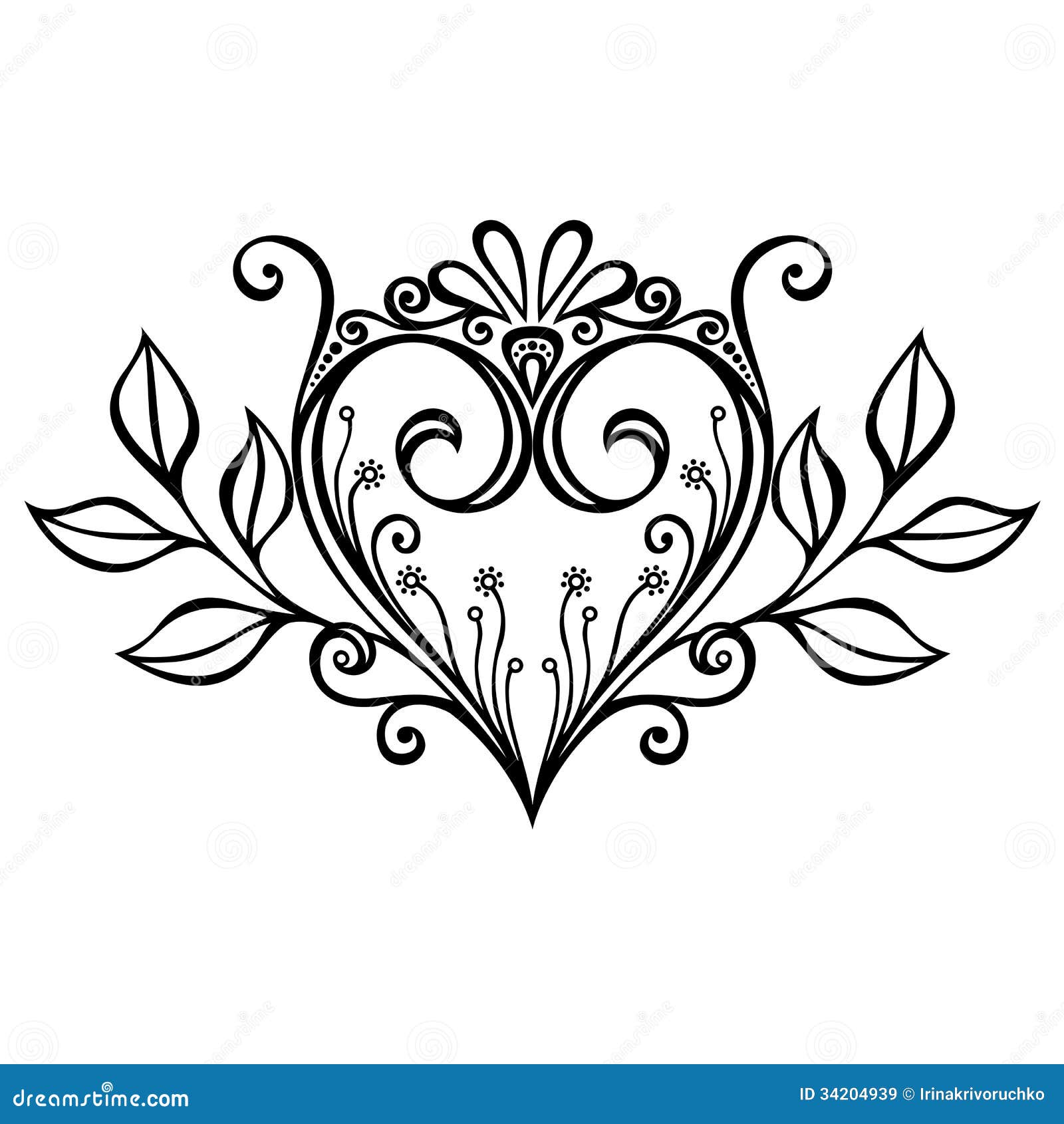 Deco Heart stock vector. Illustration of design, contour 34204939