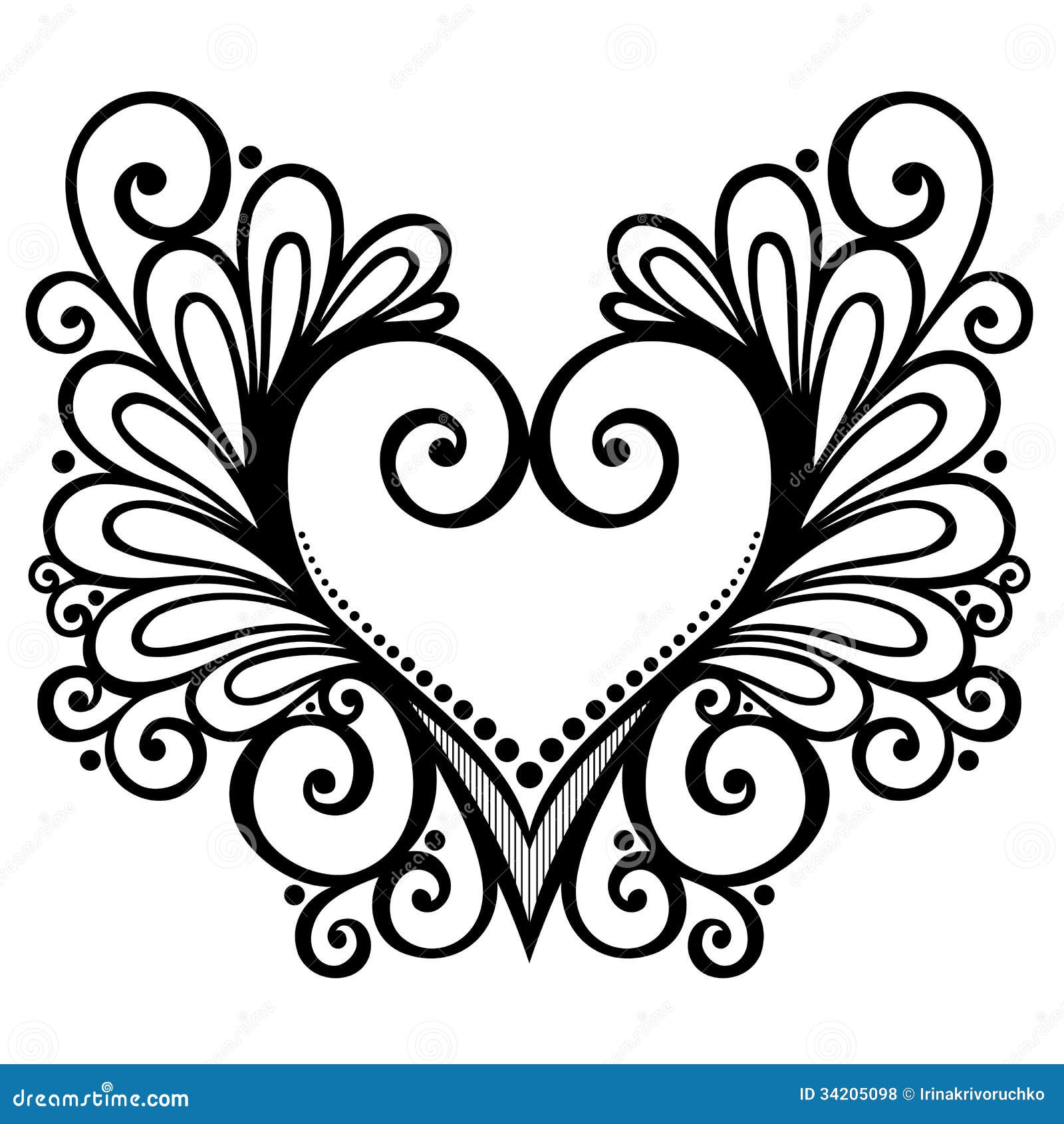 Deco Heart stock vector. Illustration of love, abstract 34205098