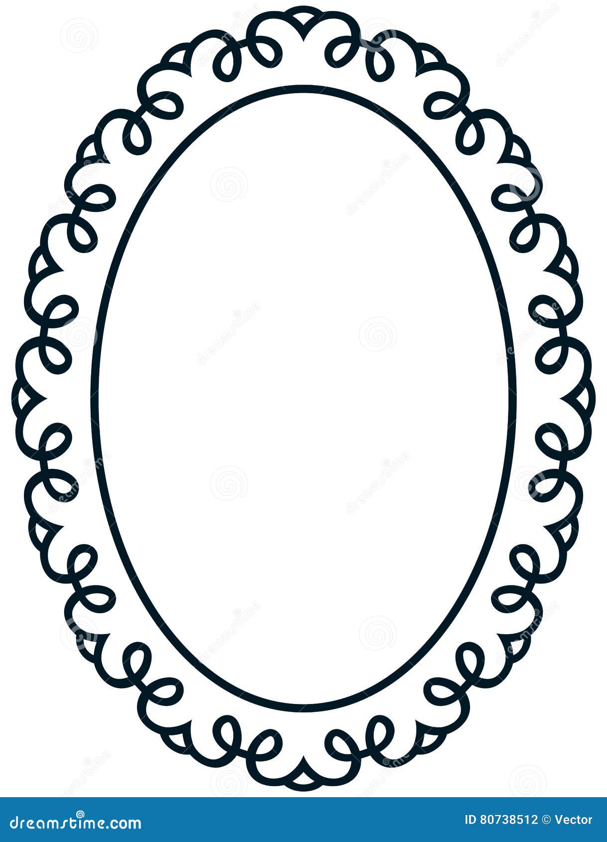 Deco Ovale De Cadre De Photo De Frontiere Ligne Verticale Simple De Vecteur Illustration De Vecteur Illustration Du Frontiere Ligne 80738512