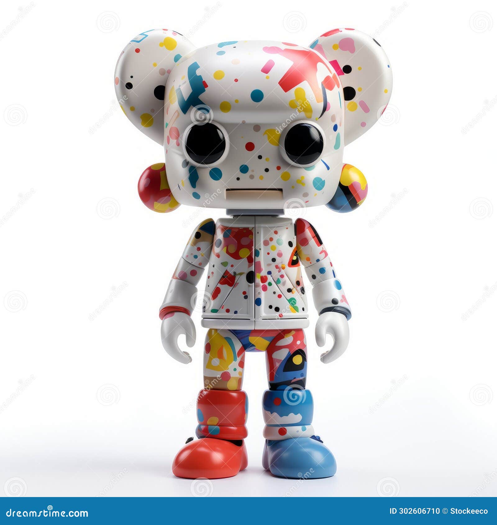 deconstructed pop boo bear vinyl toy on white background