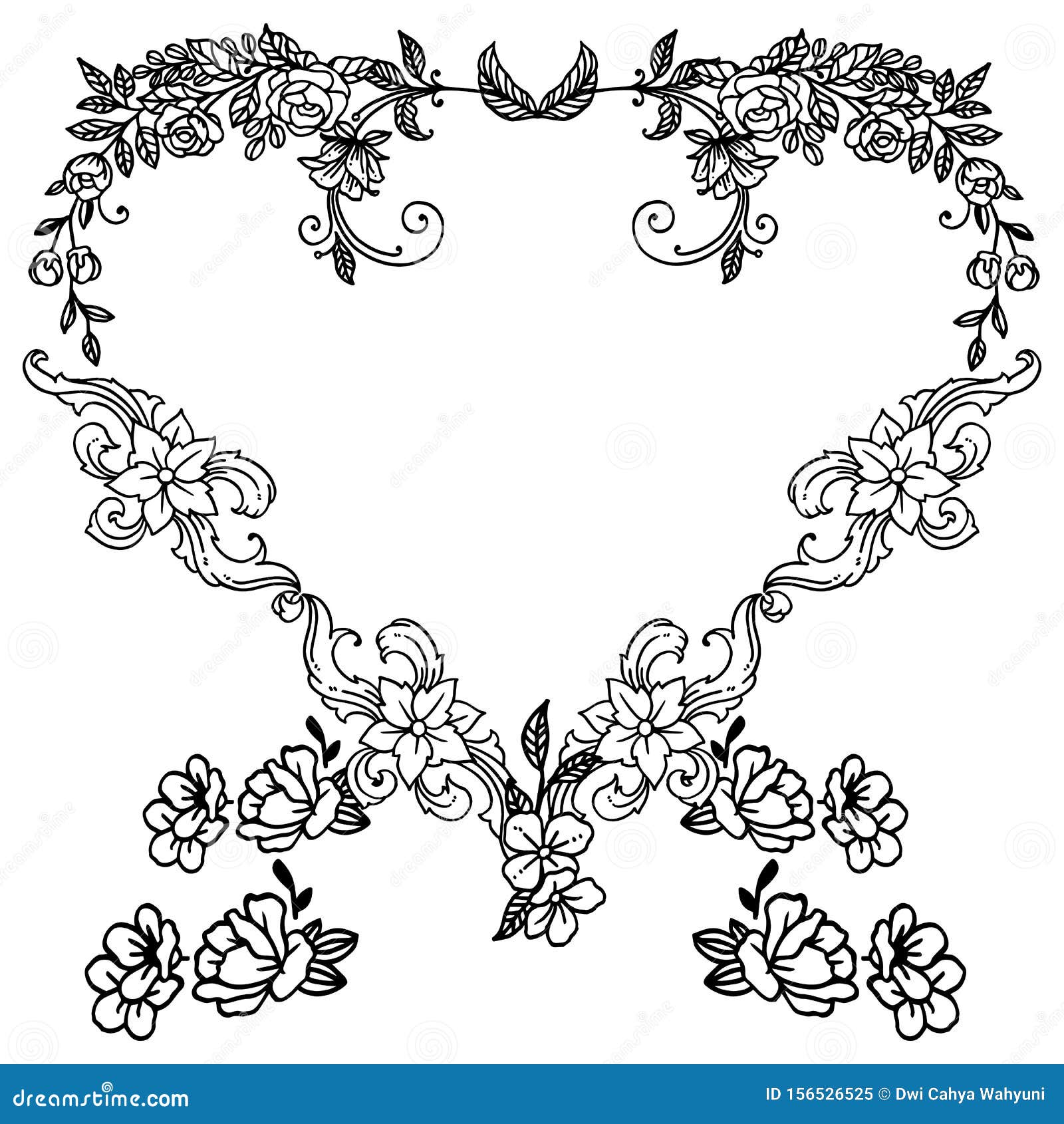 Download Decor Art Floral Frame, Black Silhouette On White Backdrop ...