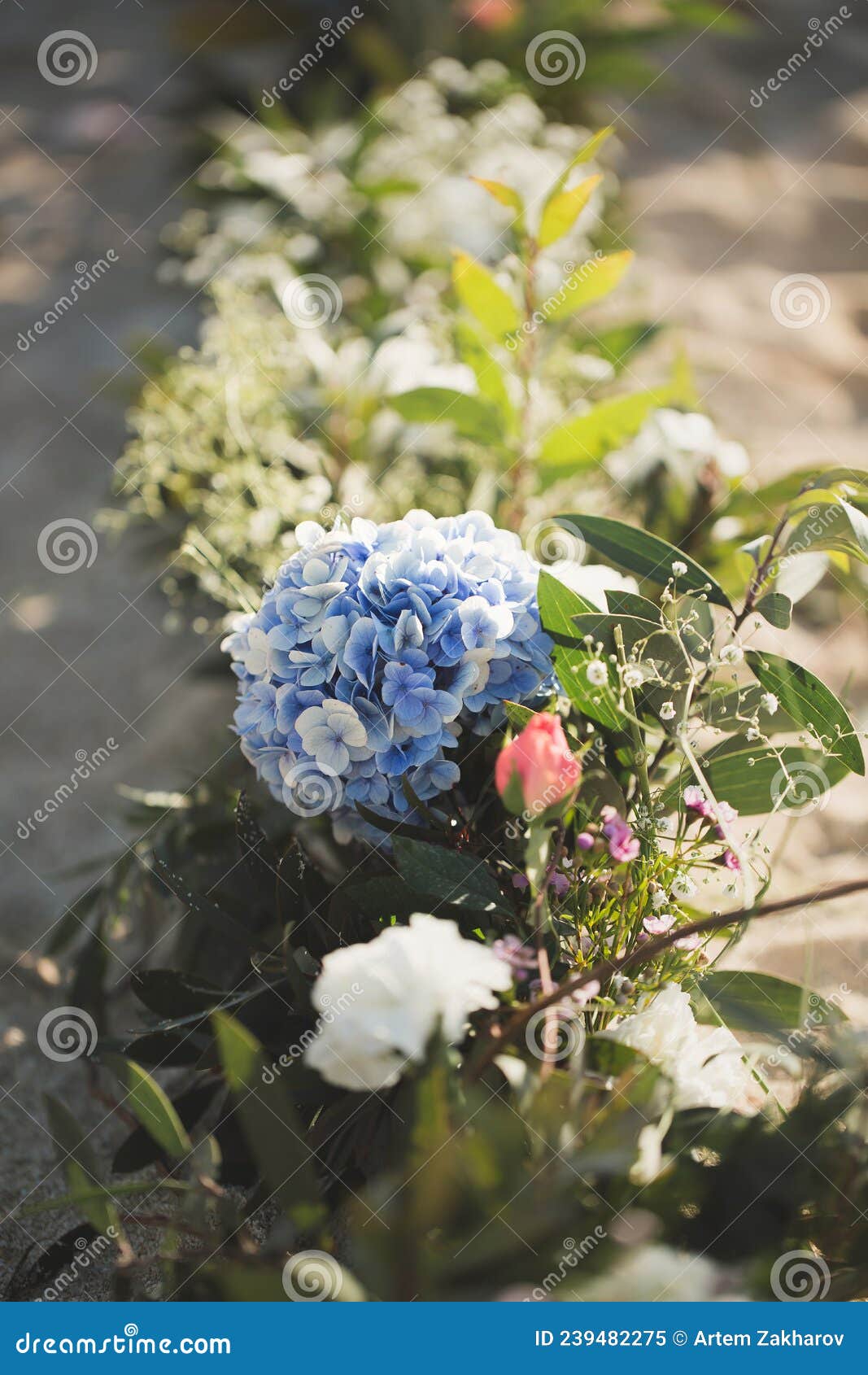 Decor of Fresh Flowers for a Wedding Ceremony Stock Image Image of love, hand 239482275