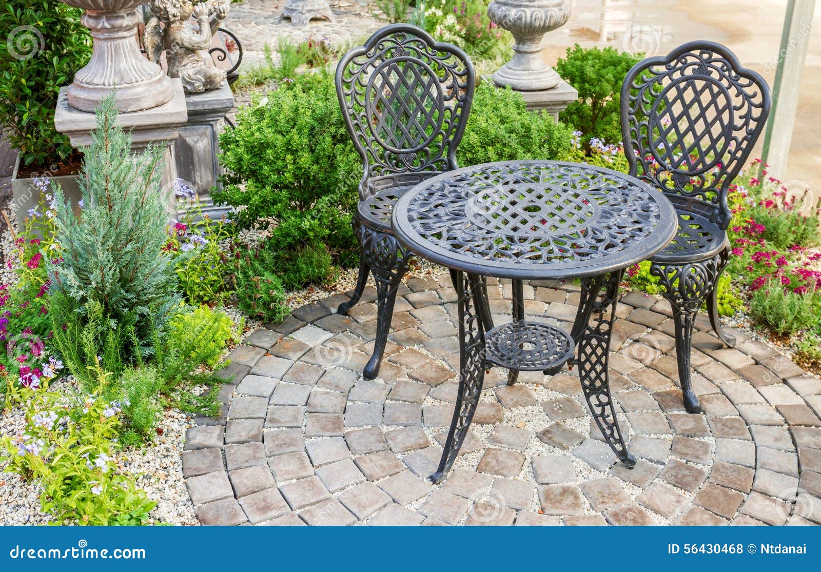 Decor Table And Chairs In Garden Stock Photo Image Of Furniture