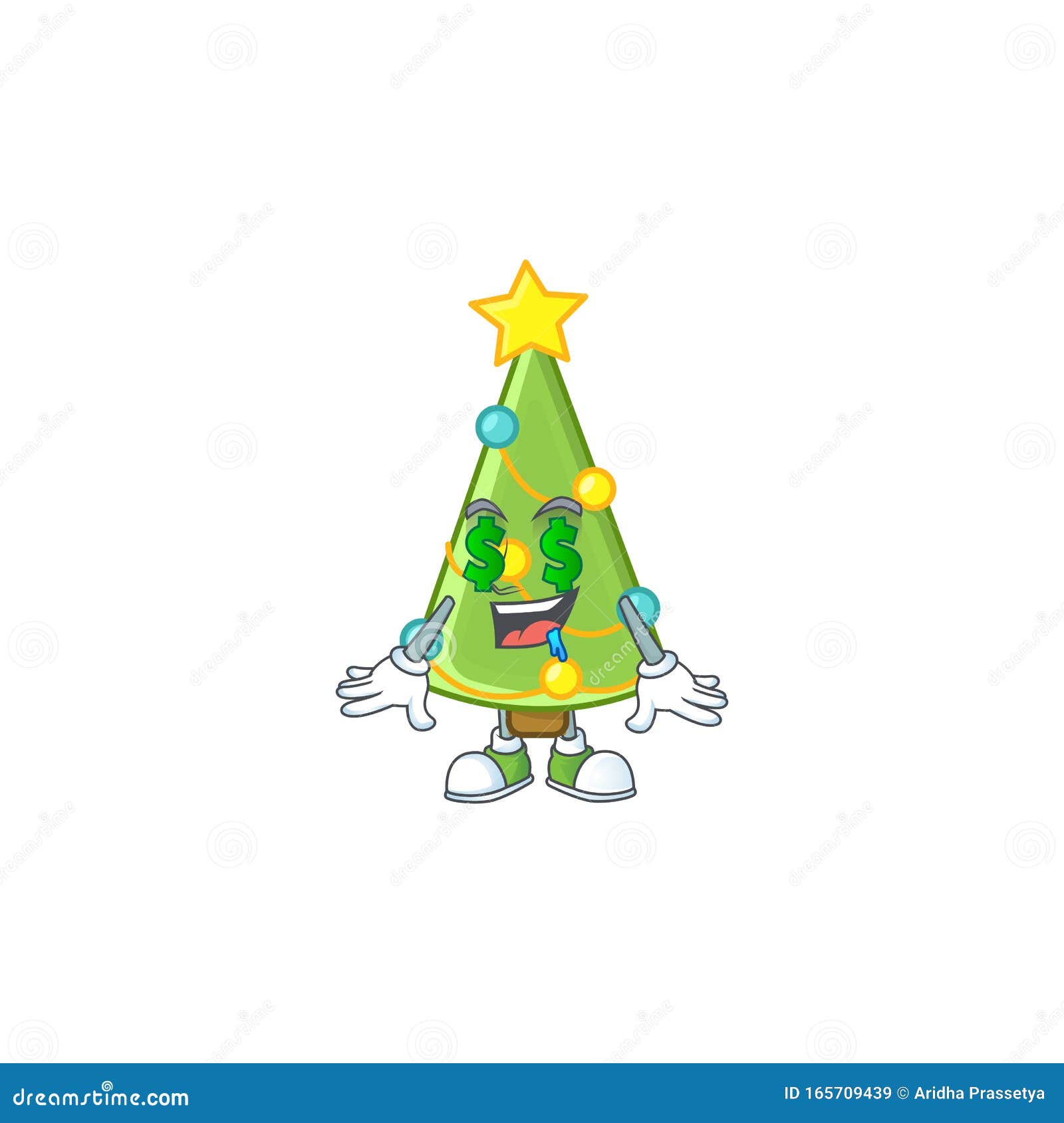 Vetores de Desenho Animado Decoração De Pinho De Árvore De Natal