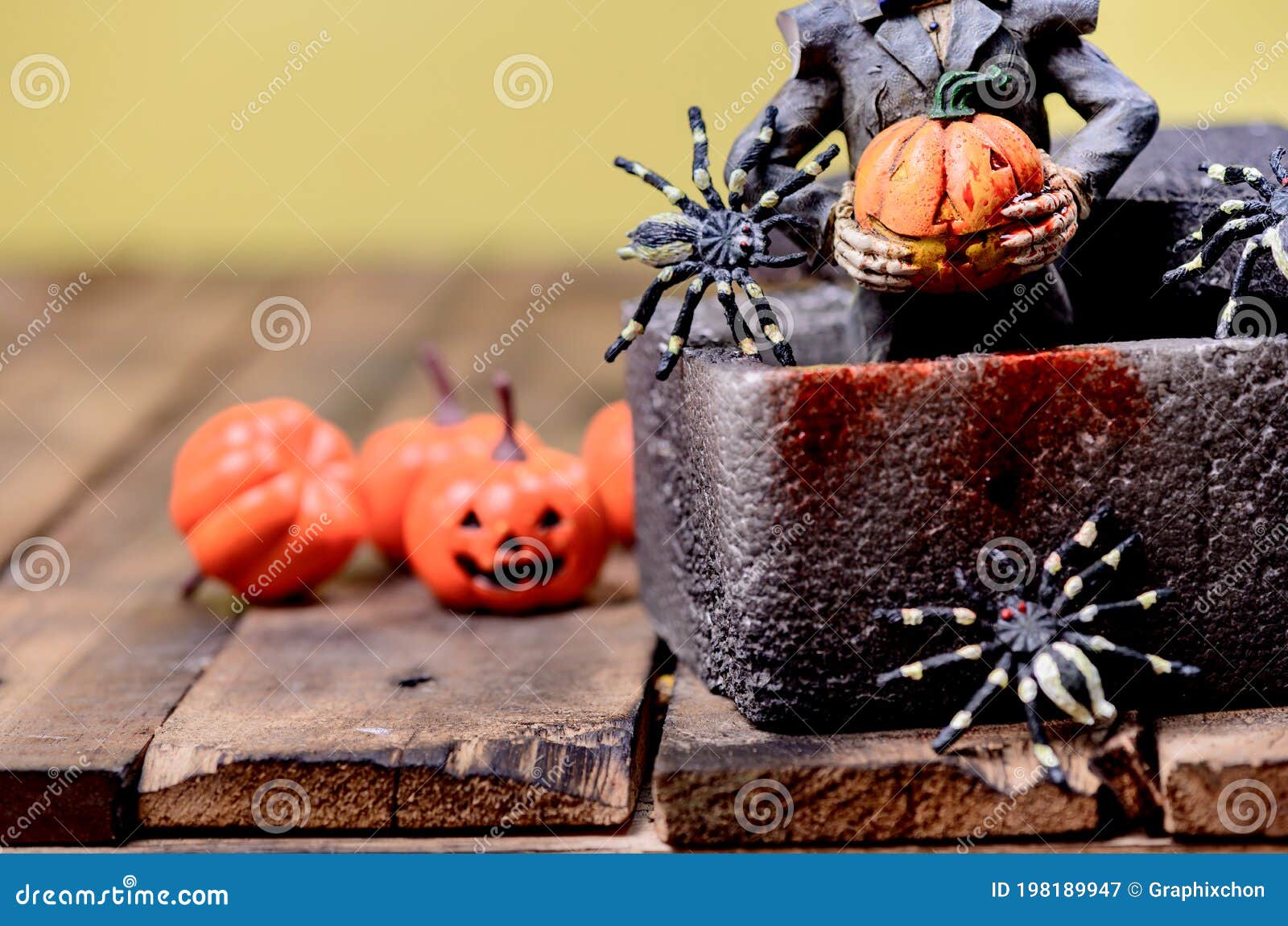 Cara assustadora de abóbora decoração de halloween