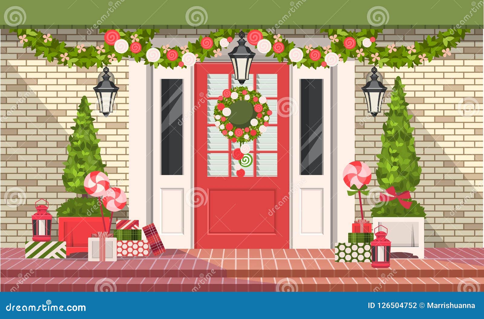 Decoração Do Natal De Portas De Entrada Ilustração do Vetor - Ilustração de pedra, porta: 126504752 Decoração Do Natal De Portas De Entrada Ilustração do Vetor - Ilustração de pedra, porta: 126504752